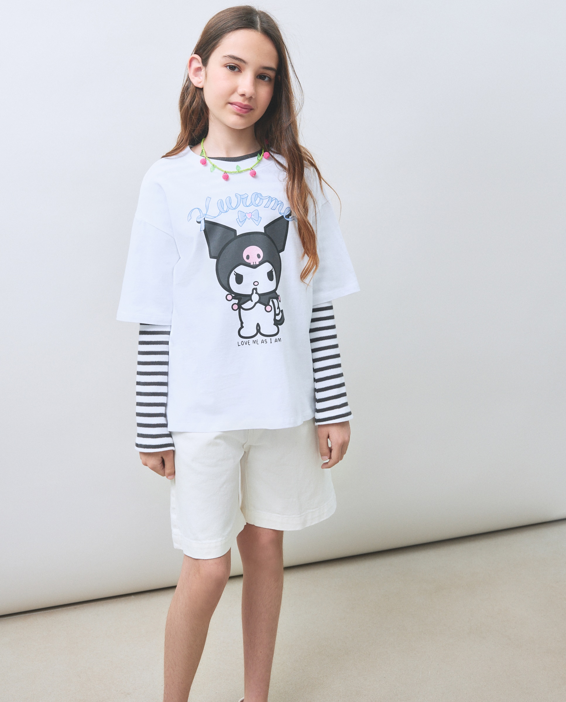 T-shirt de Manga Curta e Estampado Kuromi Kids El Corte Inglés Branco-2