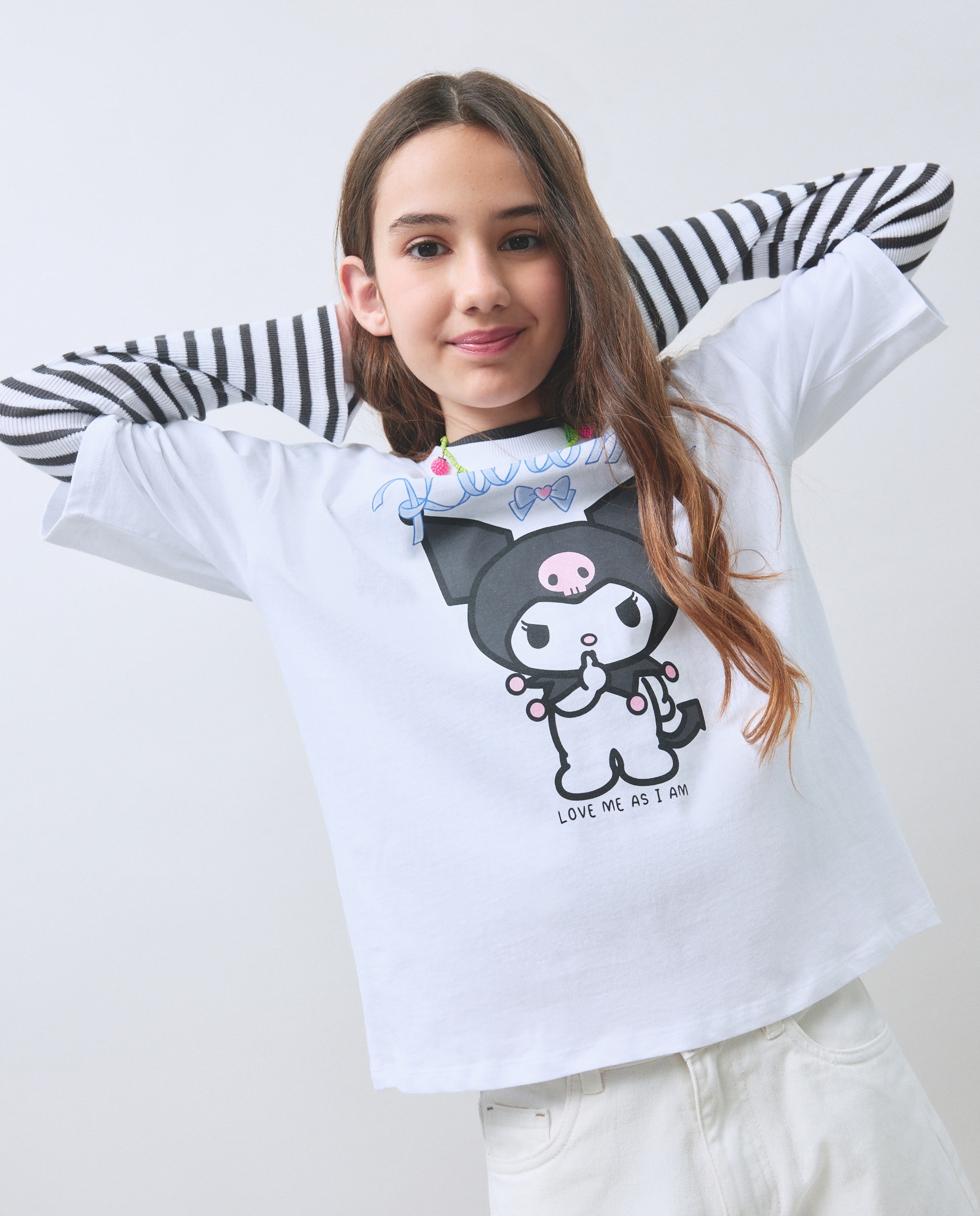 T-shirt de Manga Curta e Estampado Kuromi Kids El Corte Inglés Branco-4