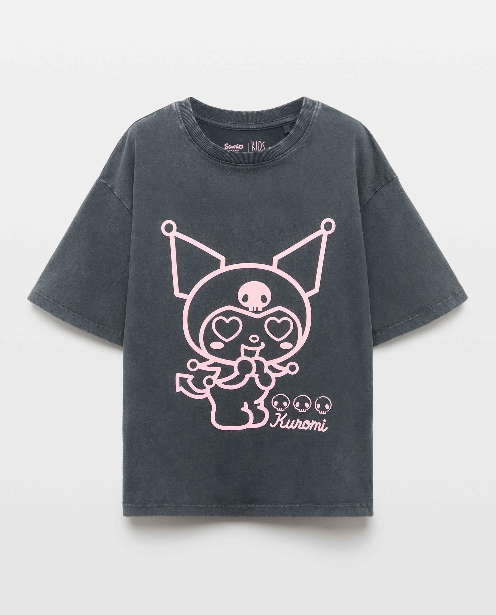T-shirt de Manga Curta e Estampado Kuromi Kids El Corte Inglés Cinzento-5