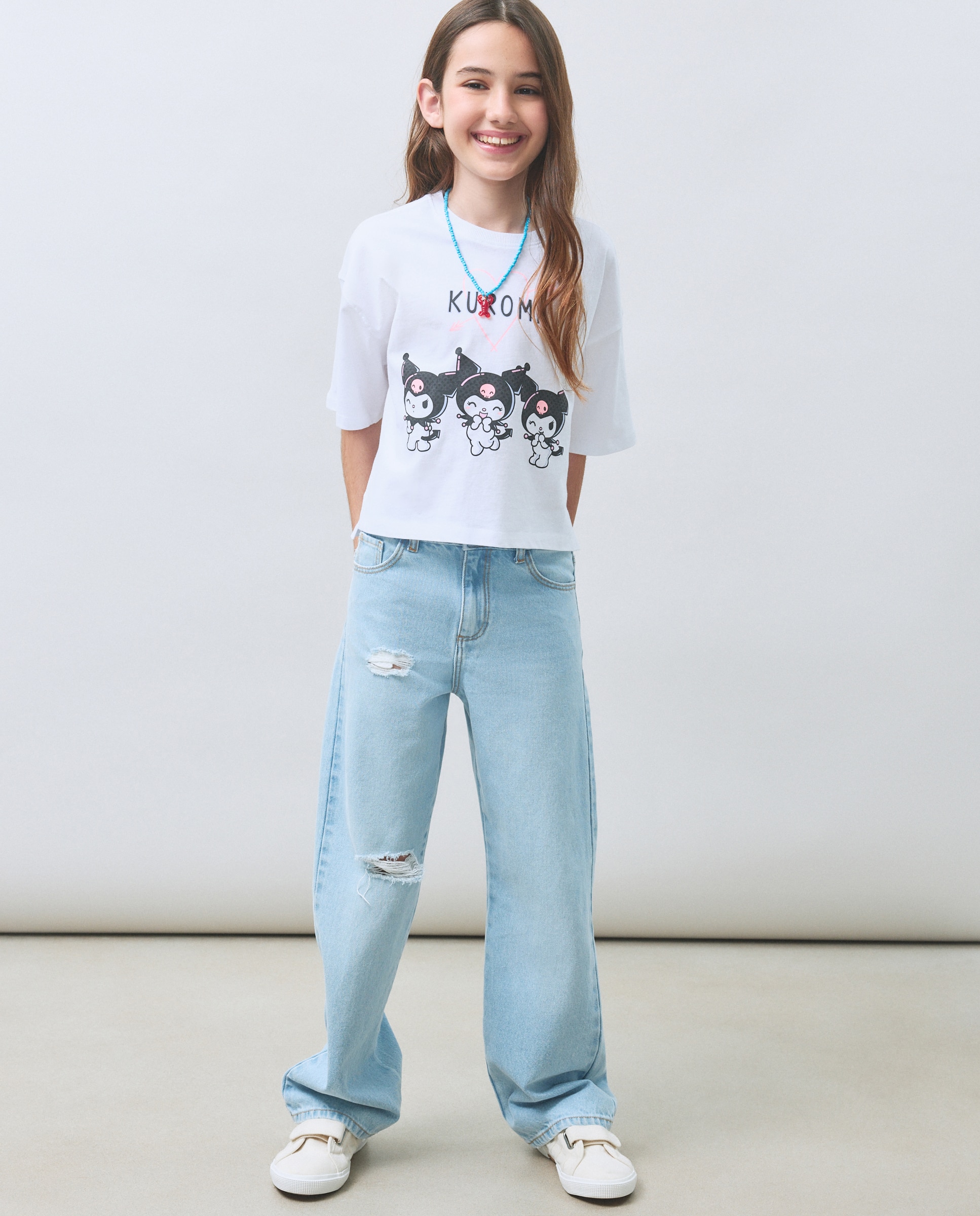 T-shirt de Manga Curta e Estampado Kuromi Kids El Corte Inglés Branco-2
