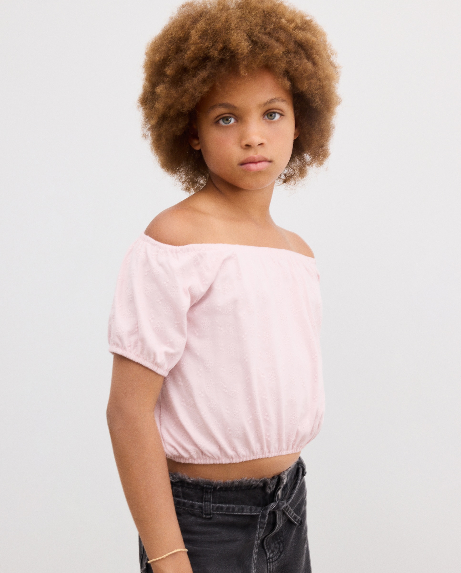 Camiseta manga corta mesonera tejido shiffly circular de niña - Kids El Corte Inglés - Rosa claro Rosa claro-2