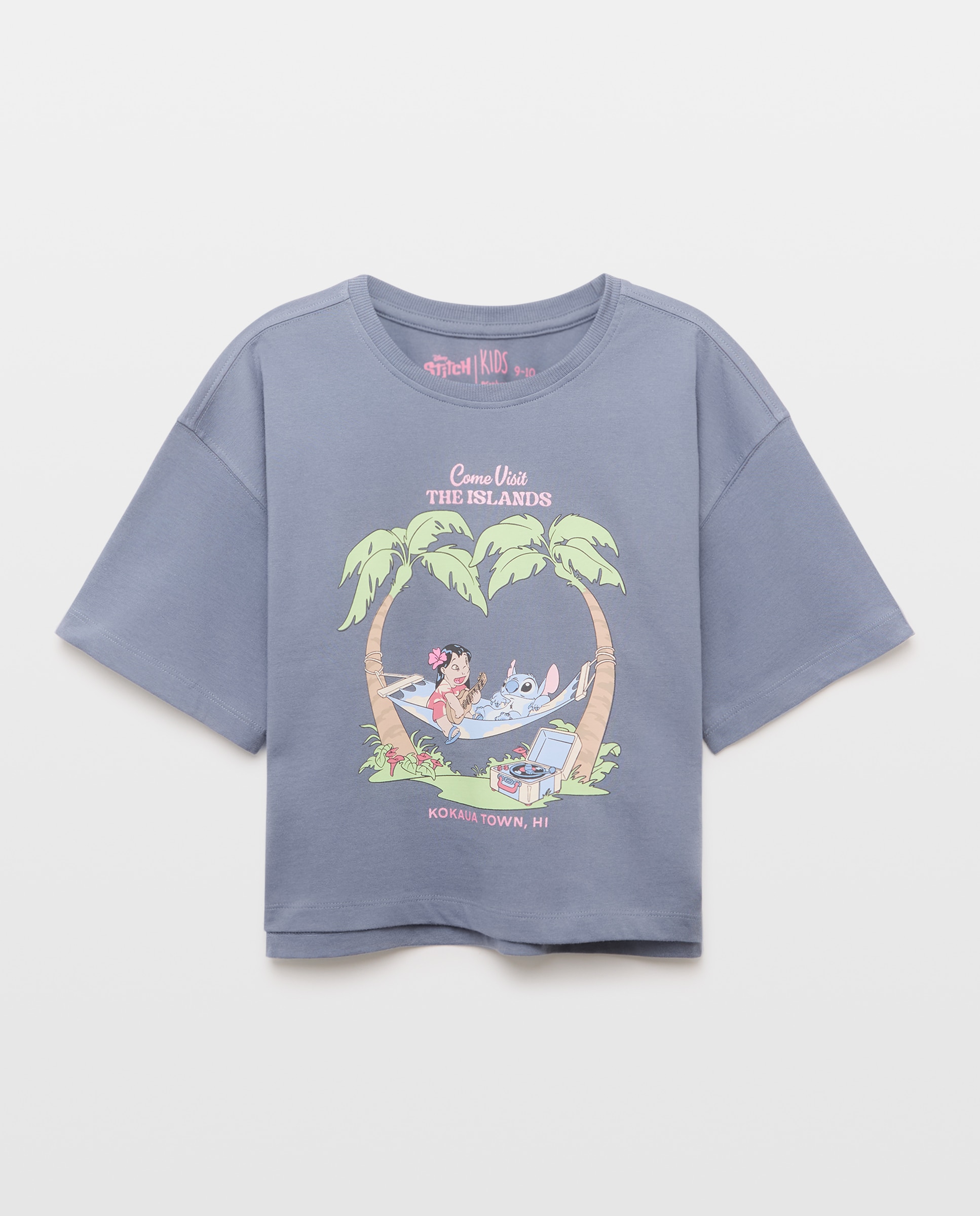 Camiseta de niña manga corta licencia print posicional STITCH CON LILO - Kids El Corte Inglés - Azul marino Azul marino-4