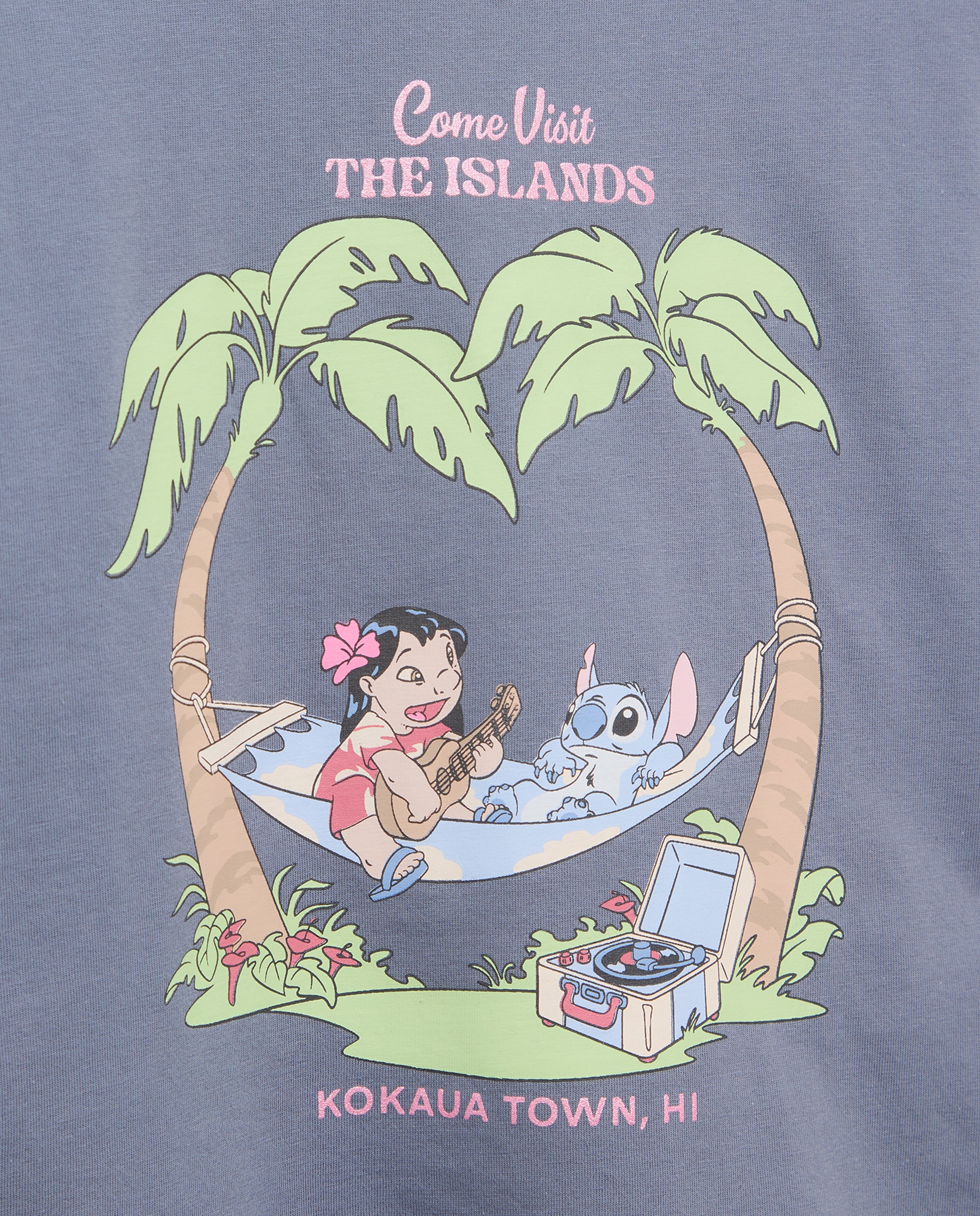 Camiseta de niña manga corta licencia print posicional STITCH CON LILO - Kids El Corte Inglés - Azul marino Azul marino-5