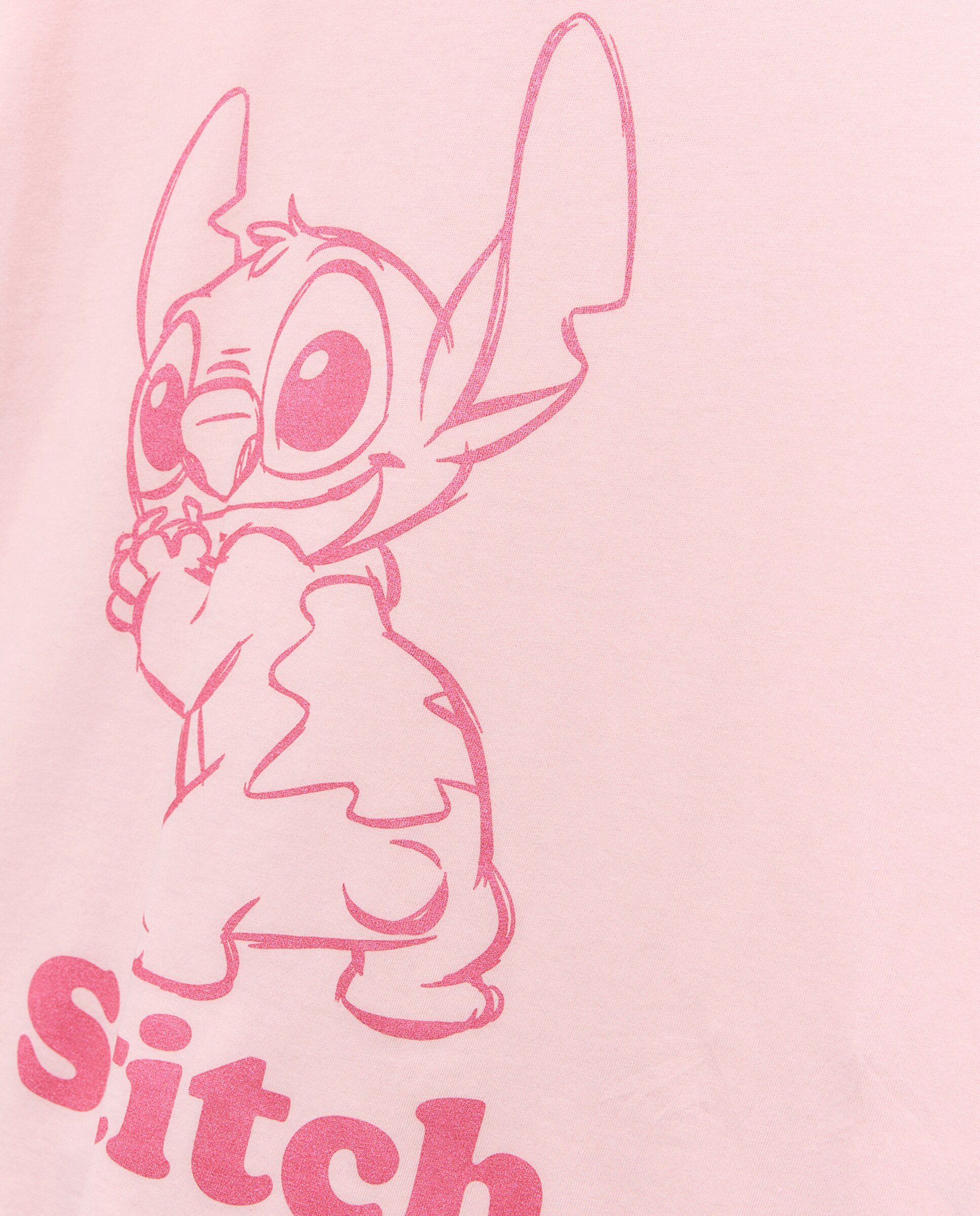 Camiseta de niña manga corta estampado STITCH tone to tone - Kids El Corte Inglés - Rosa Rosa-5