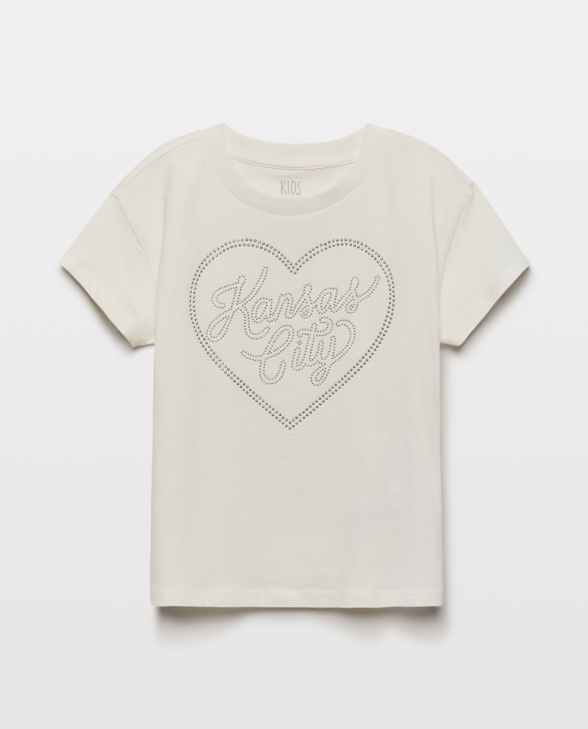 Camiseta de niña manga corta con posicional hot fix fantasía - Kids El Corte Inglés - Blanco roto Blanco roto-5