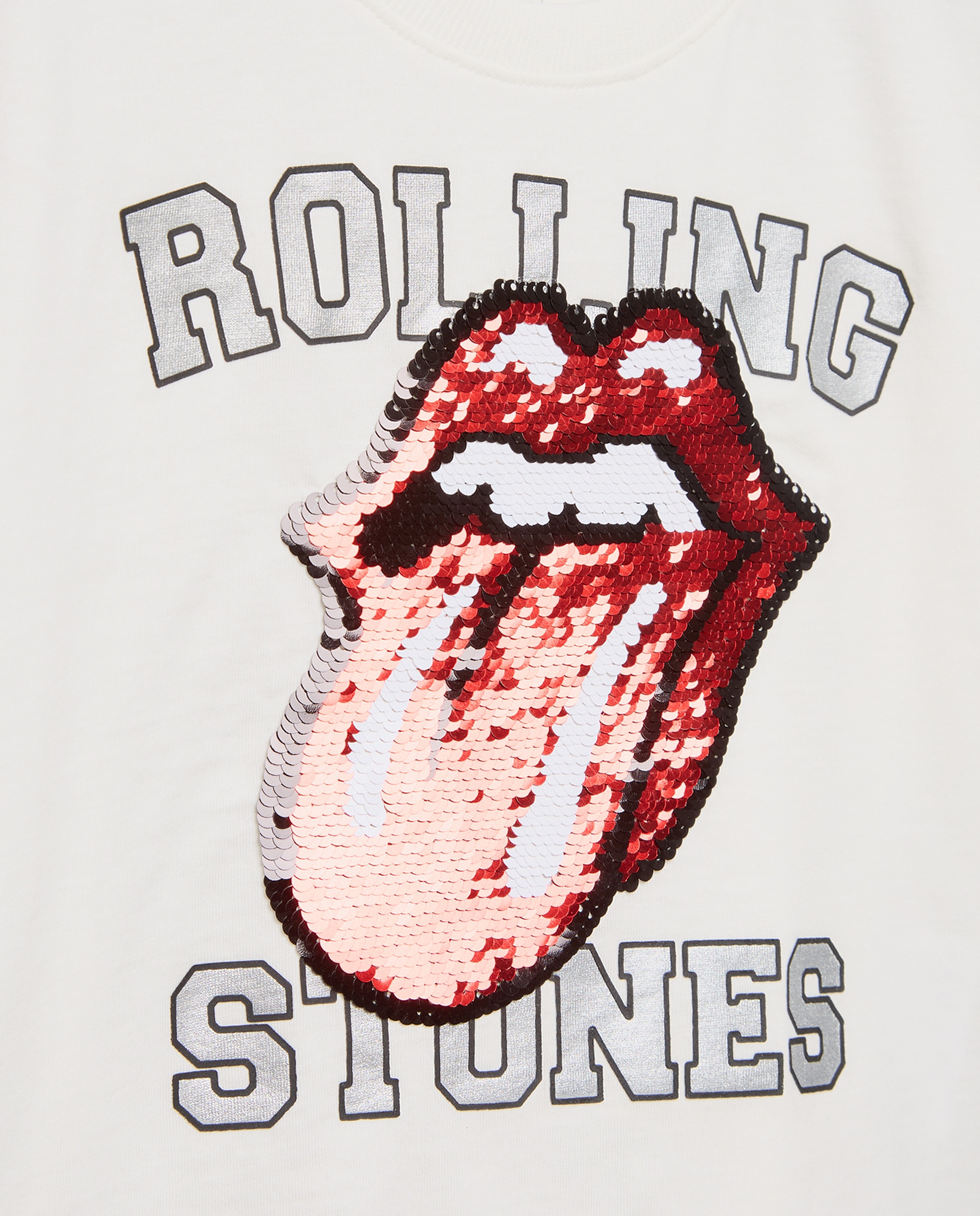 Camiseta de niña manga corta print posicional ROLLING STONES lentejuelas reversibles - Kids El Corte Inglés - Blanco roto Blanco roto-5