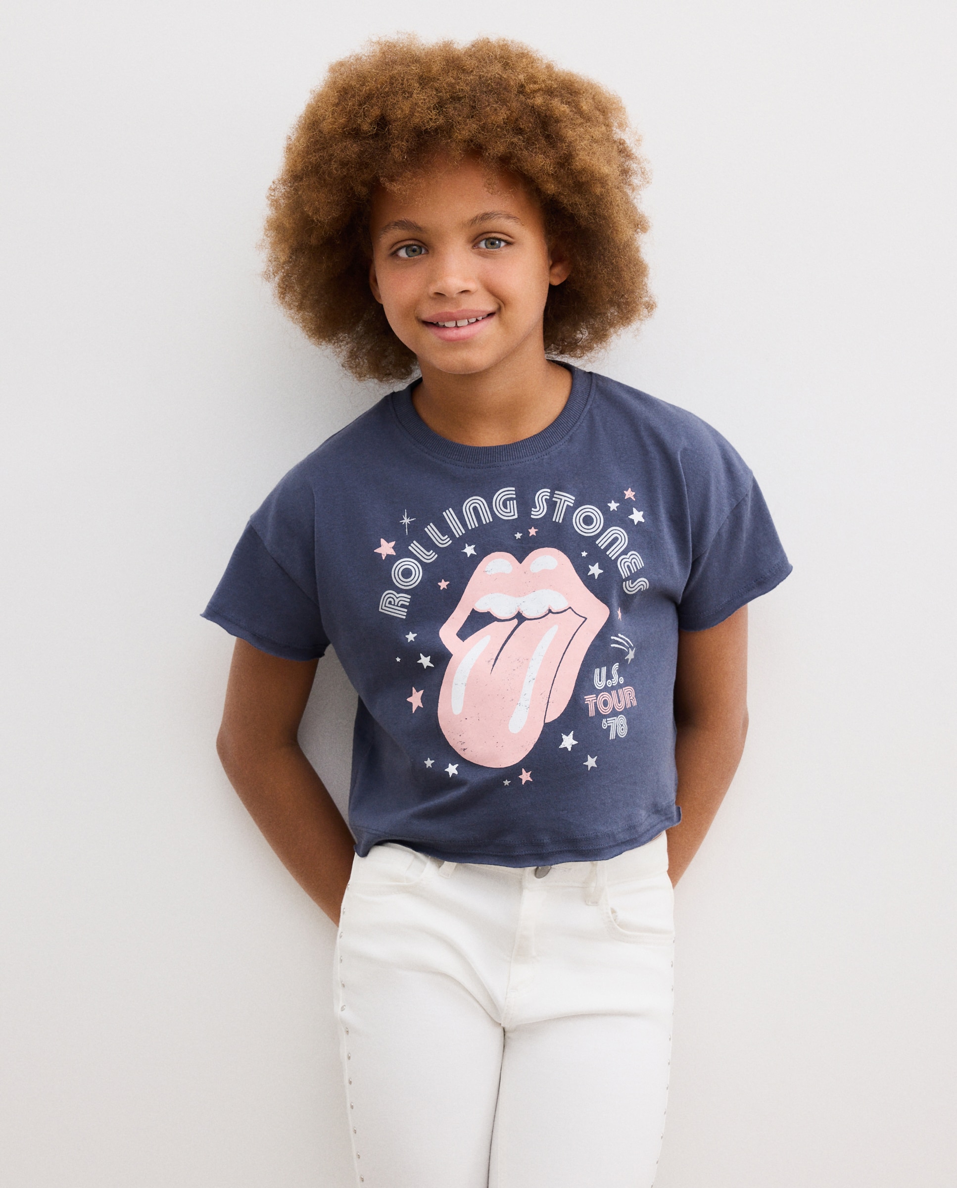 Camiseta de niña manga corta print posicional ROLLING STONES lentejuelas reversibles - Kids El Corte Inglés - Negro Negro-1