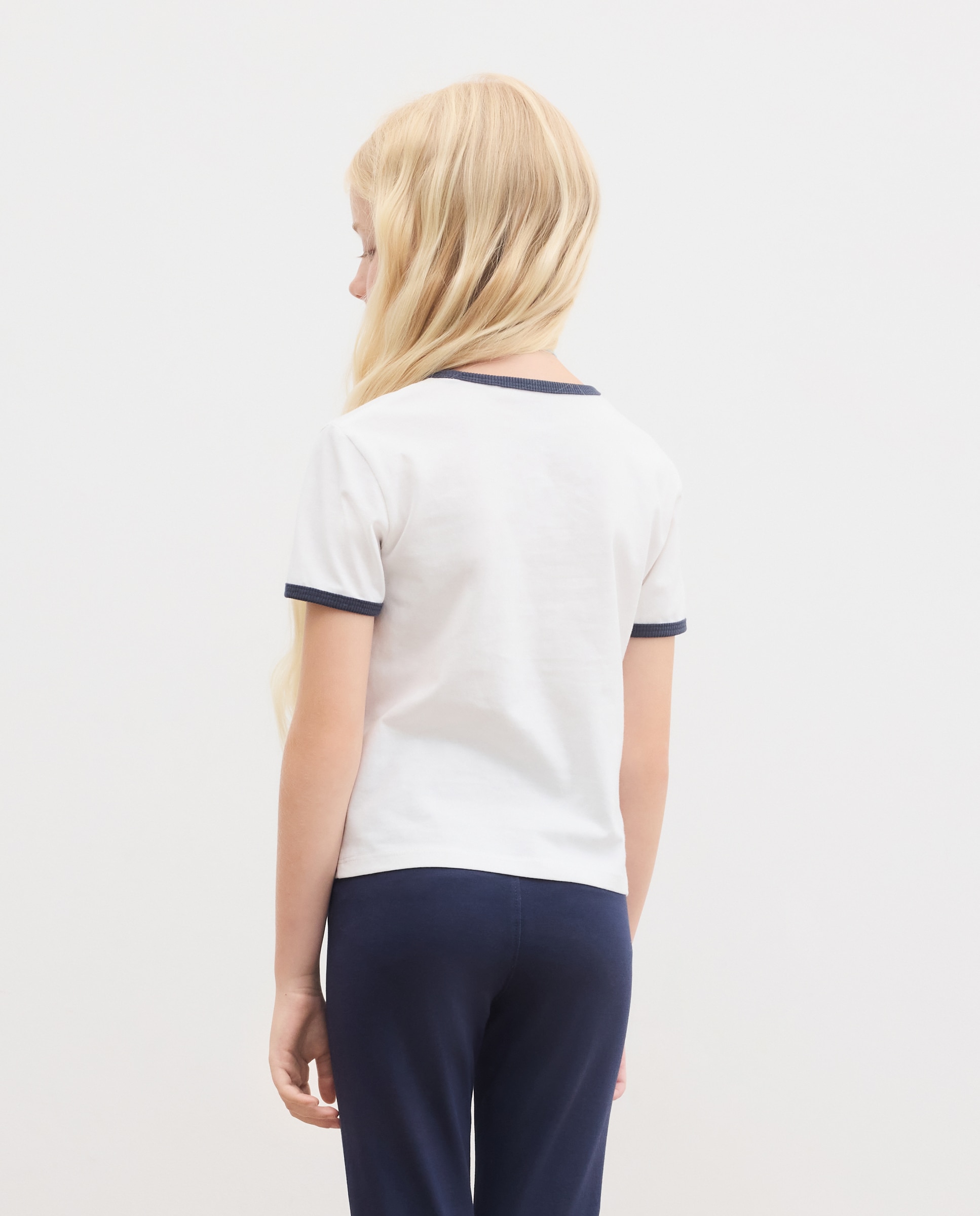 Camiseta manga corta posicional estilo college "dramatic" con vivos a contraste de niña - Kids El Corte Inglés - Blanco Blanco-3