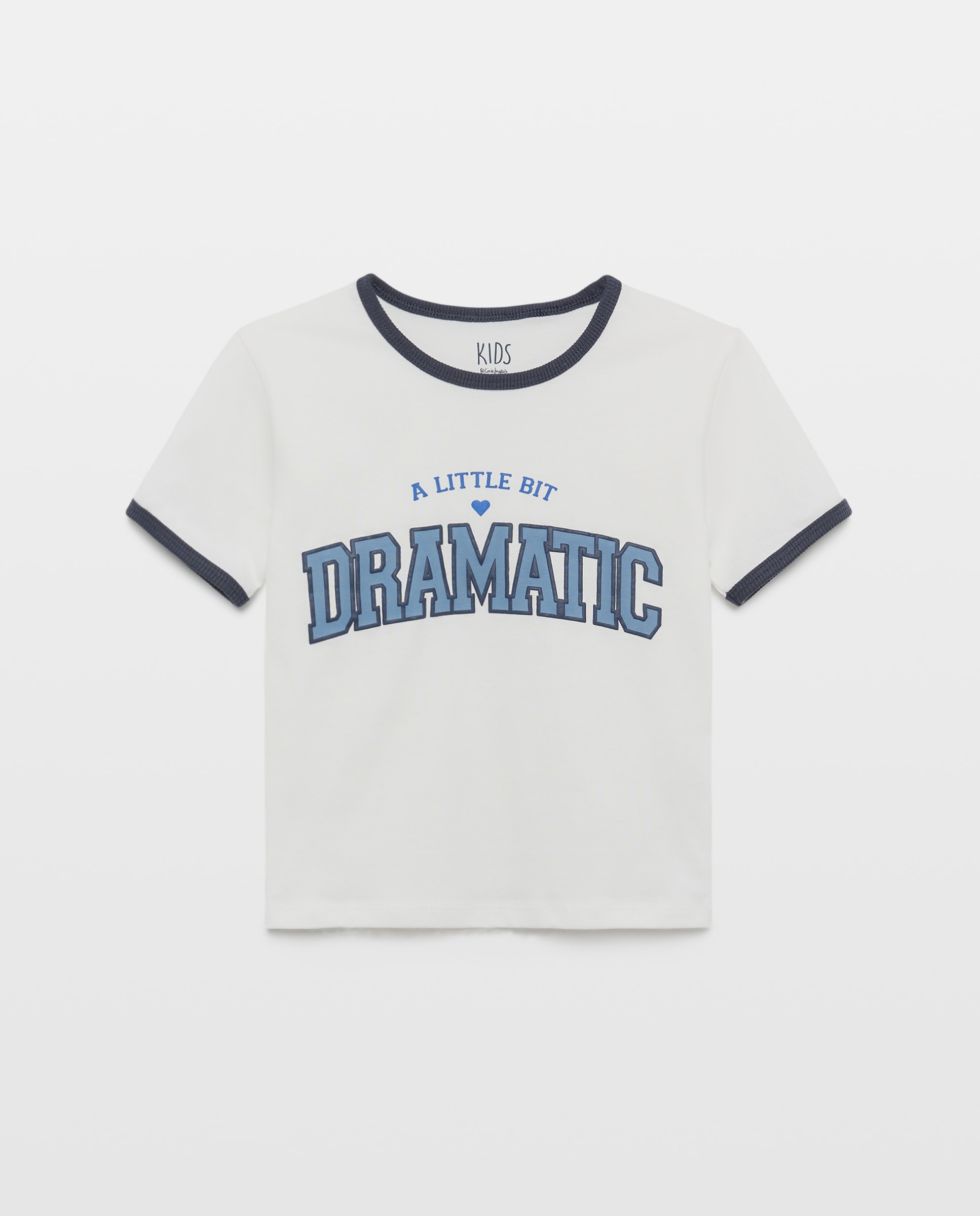 Camiseta manga corta posicional estilo college "dramatic" con vivos a contraste de niña - Kids El Corte Inglés - Blanco Blanco-4