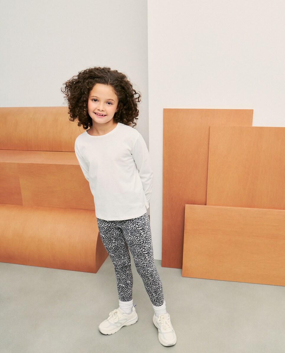 T-shirt Básica de Manga Comprida Branco-marfim-2