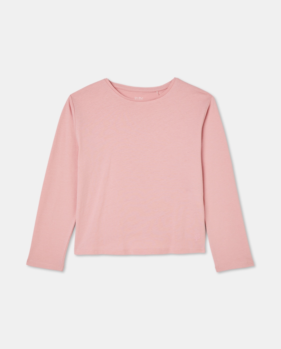 T-shirt Básica de Manga Comprida 200 Rosa-4