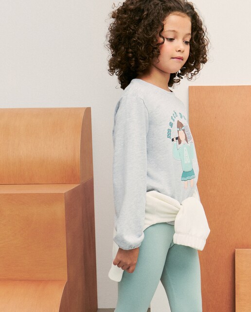 Imagem 0 de Camisola de Manga Comprida com Estampado Posicional de Bonecas