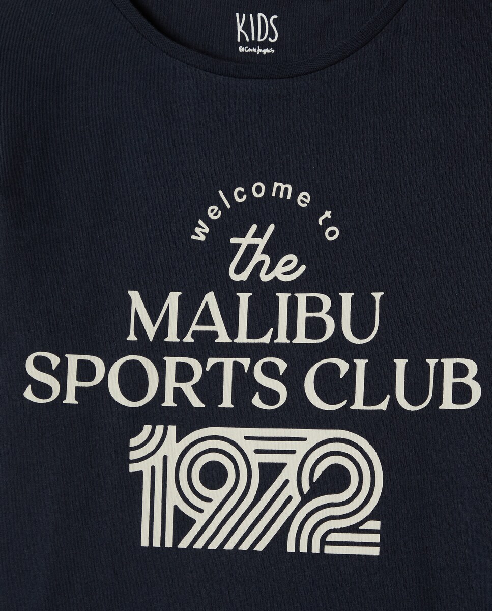 Camisola de Manga Comprida com Estampado Posicional Azul-5