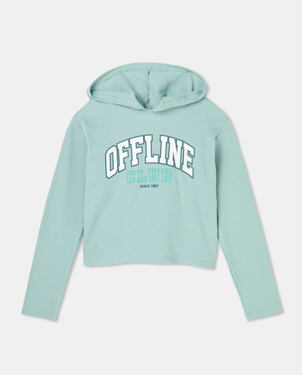 Camisola de Manga Comprida com Capuz Debruado Sabão-4