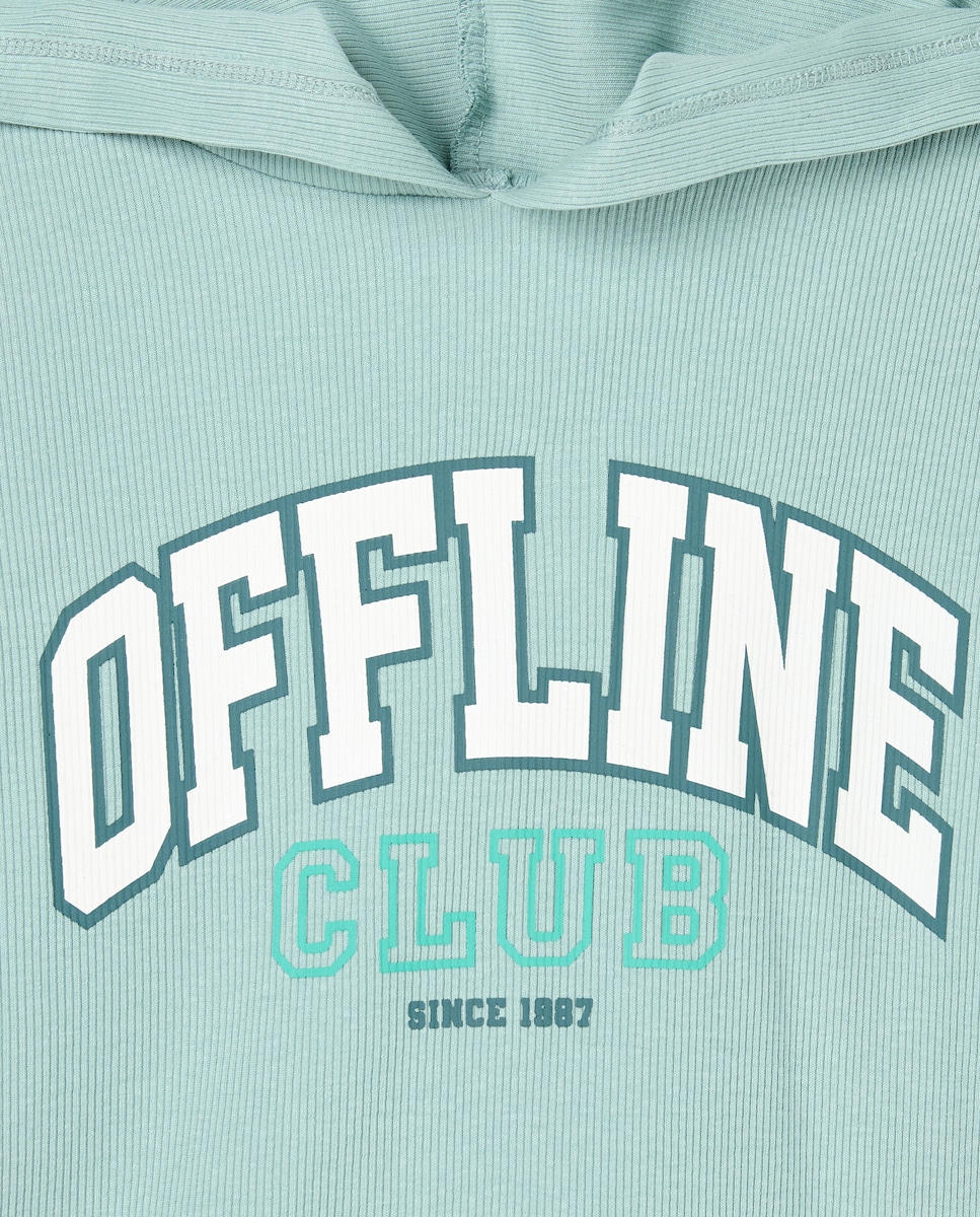 Camisola de Manga Comprida com Capuz Debruado Sabão-5