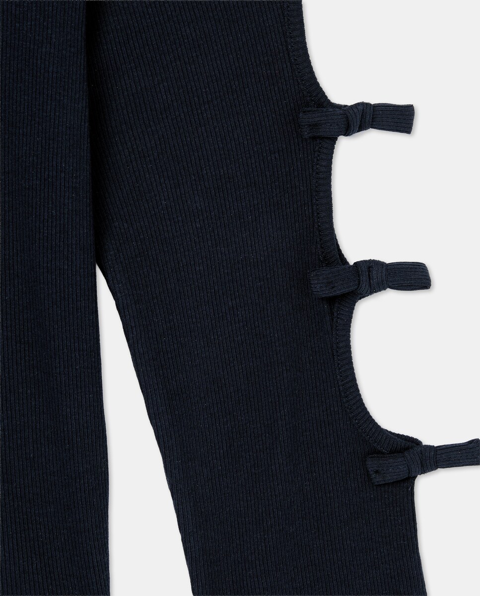 Camisola de Manga Comprida com Cut Out nas Mangas Azul-marinho-5