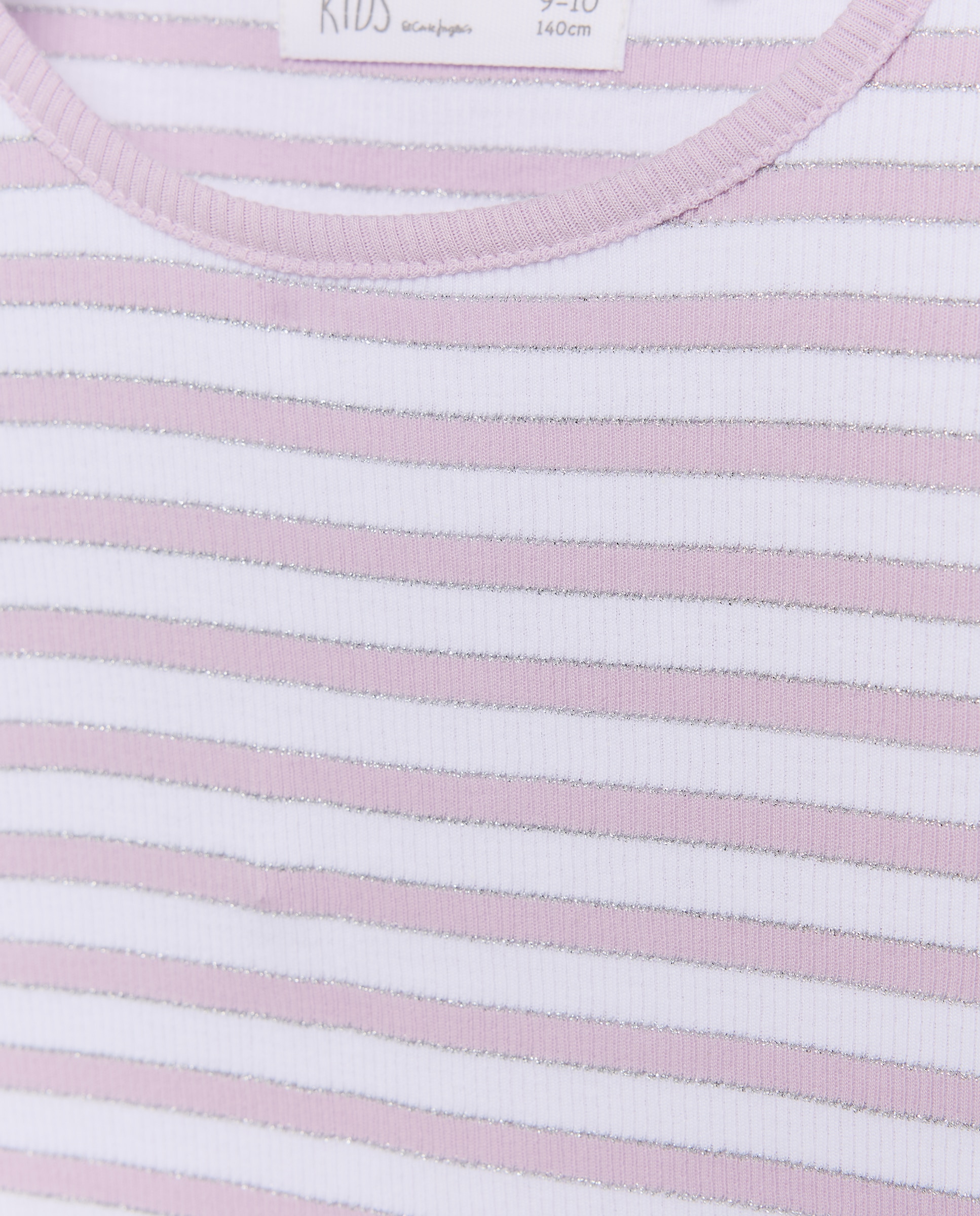 Camisola de Manga Comprida Canelada às Riscas com Fio Metalizado Kids El Corte Inglés Rosa-5