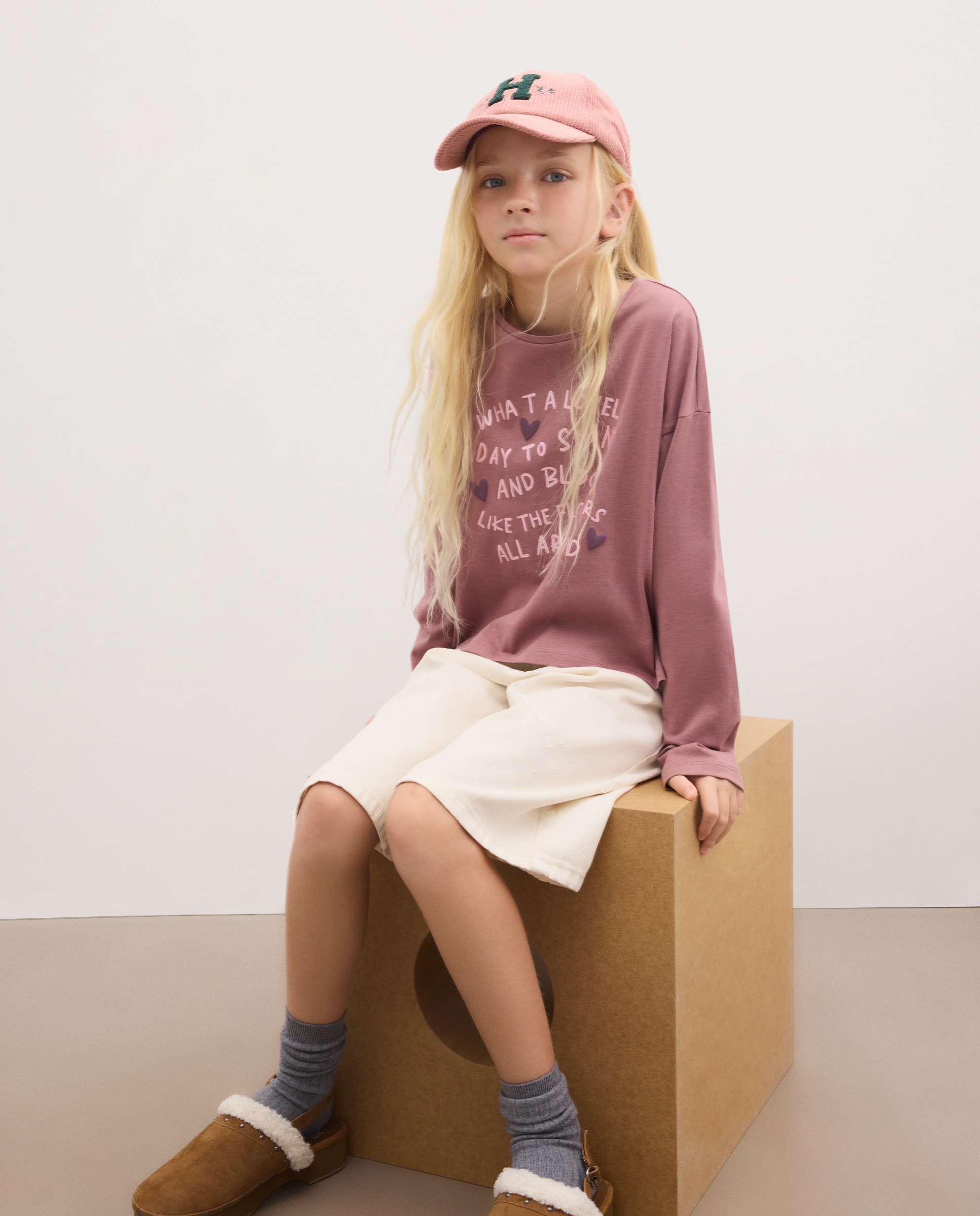 Camiseta ml print posicional dos tintas texto con corazones de niña - Kids El Corte Inglés - Rosa Rosa-2