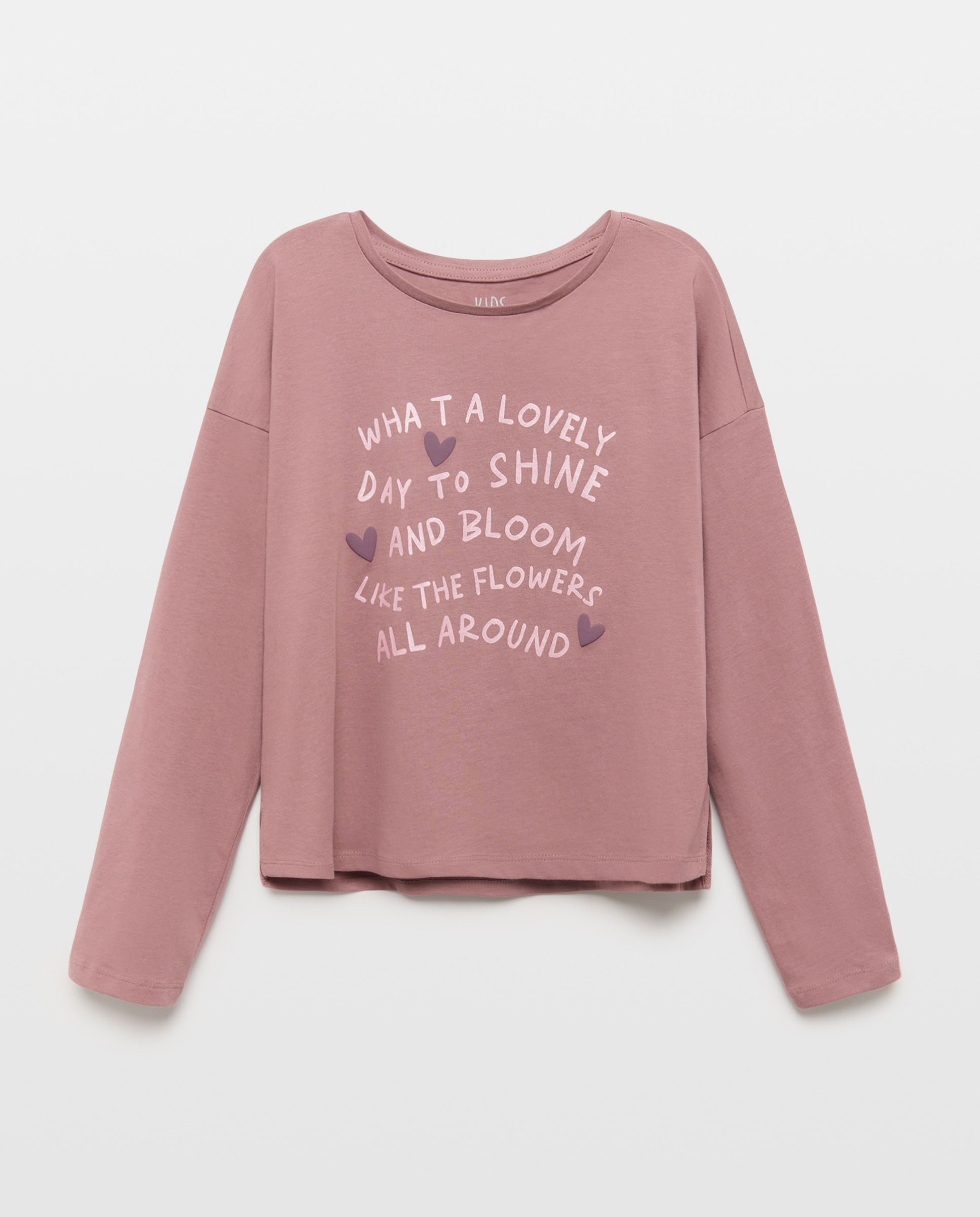 Camiseta ml print posicional dos tintas texto con corazones de niña - Kids El Corte Inglés - Rosa Rosa-4