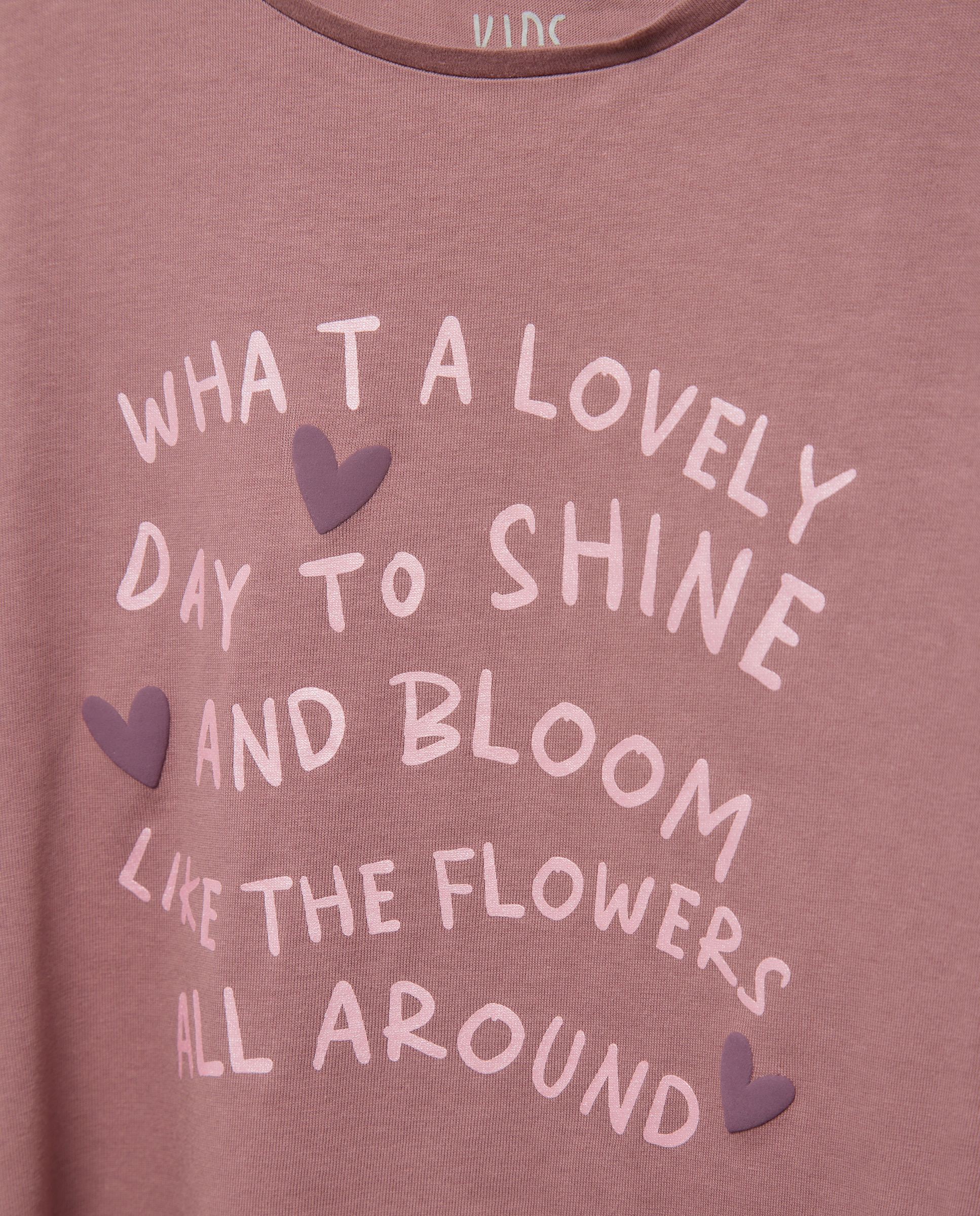 Camiseta ml print posicional dos tintas texto con corazones de niña - Kids El Corte Inglés - Rosa Rosa-5