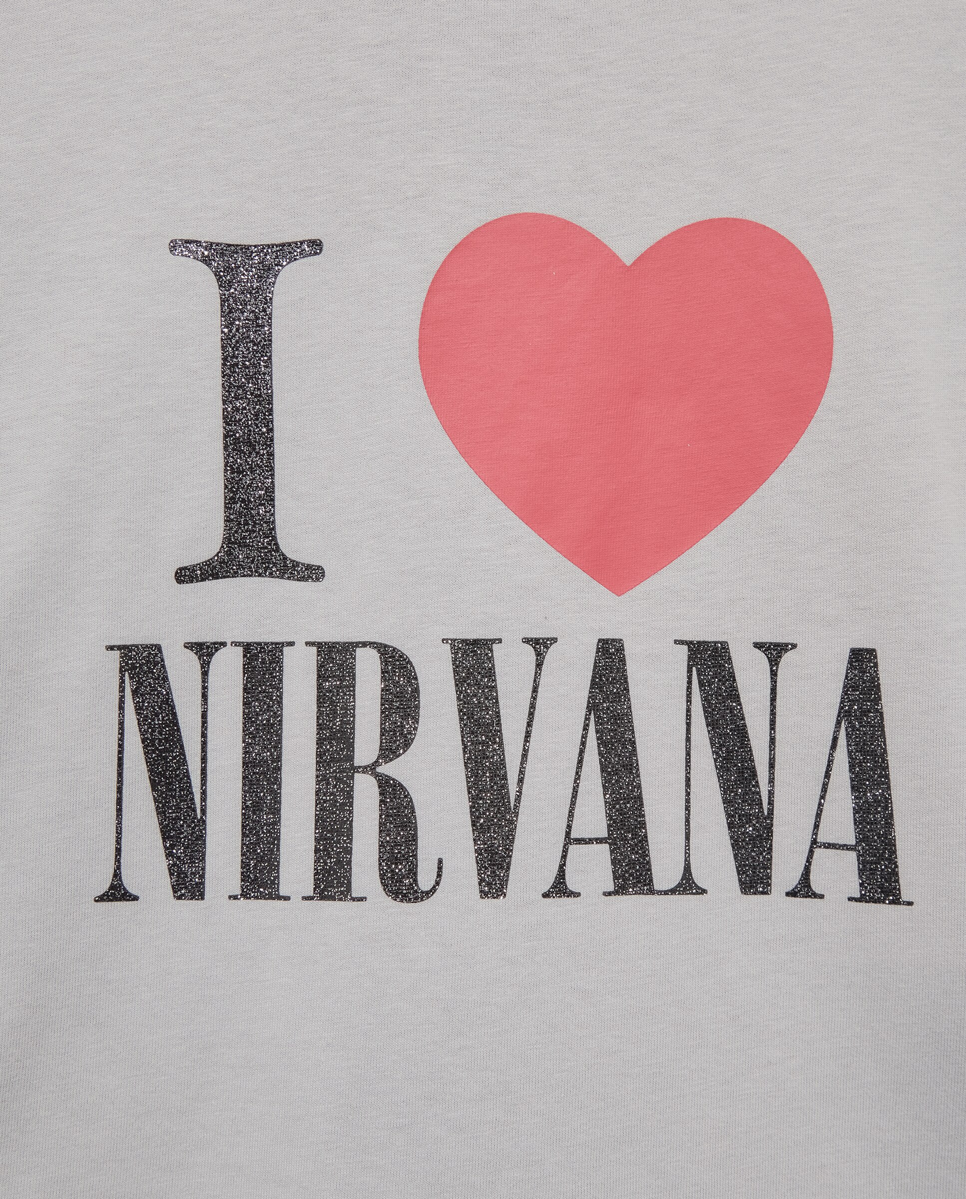Camiseta manga larga estampado posicional NIRVANA con glitter de niña - Kids El Corte Inglés - Gris Gris-5