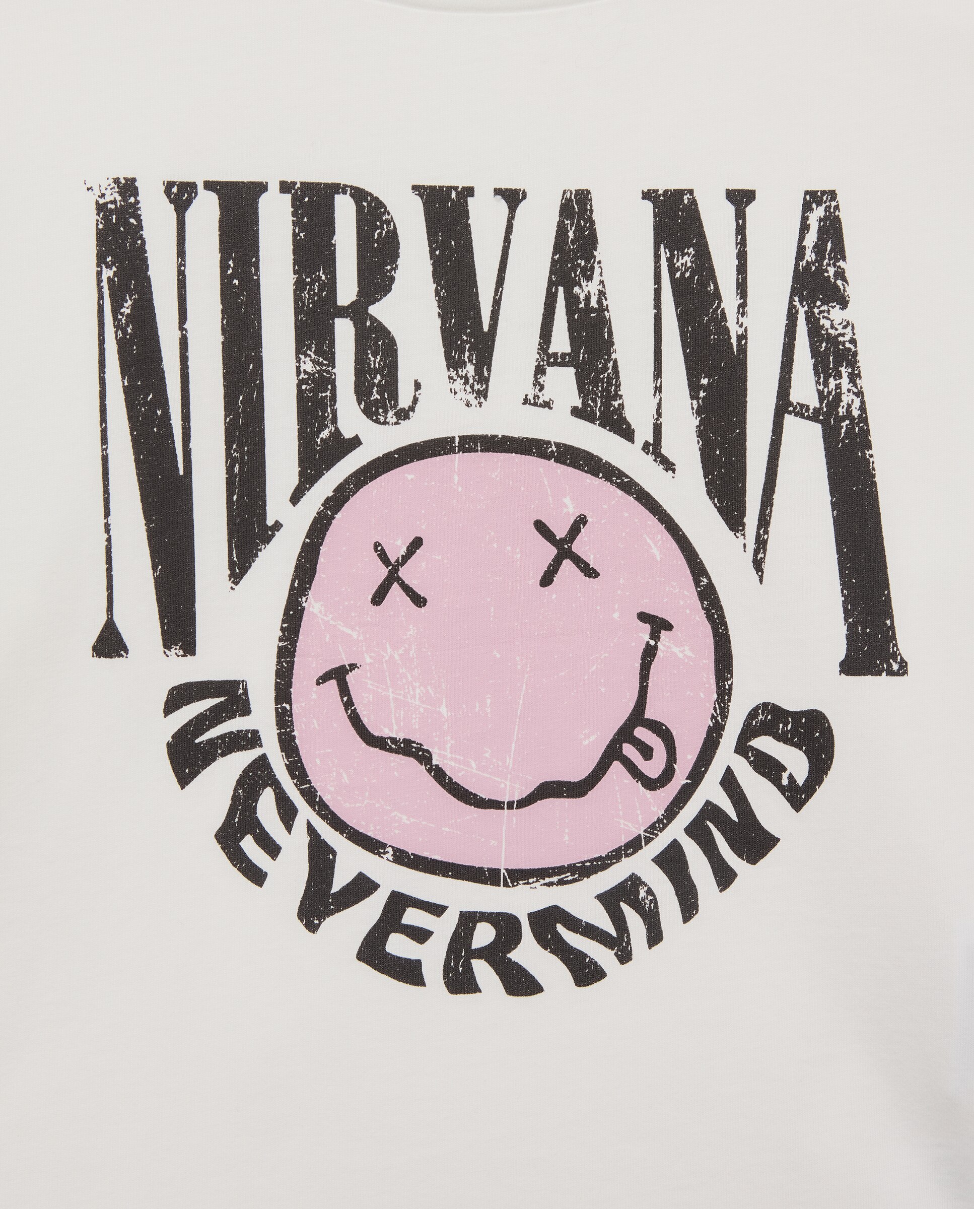 Camiseta manga larga cut our print posicional NIRVANA de niña - Kids El Corte Inglés - Blanco Blanco-5