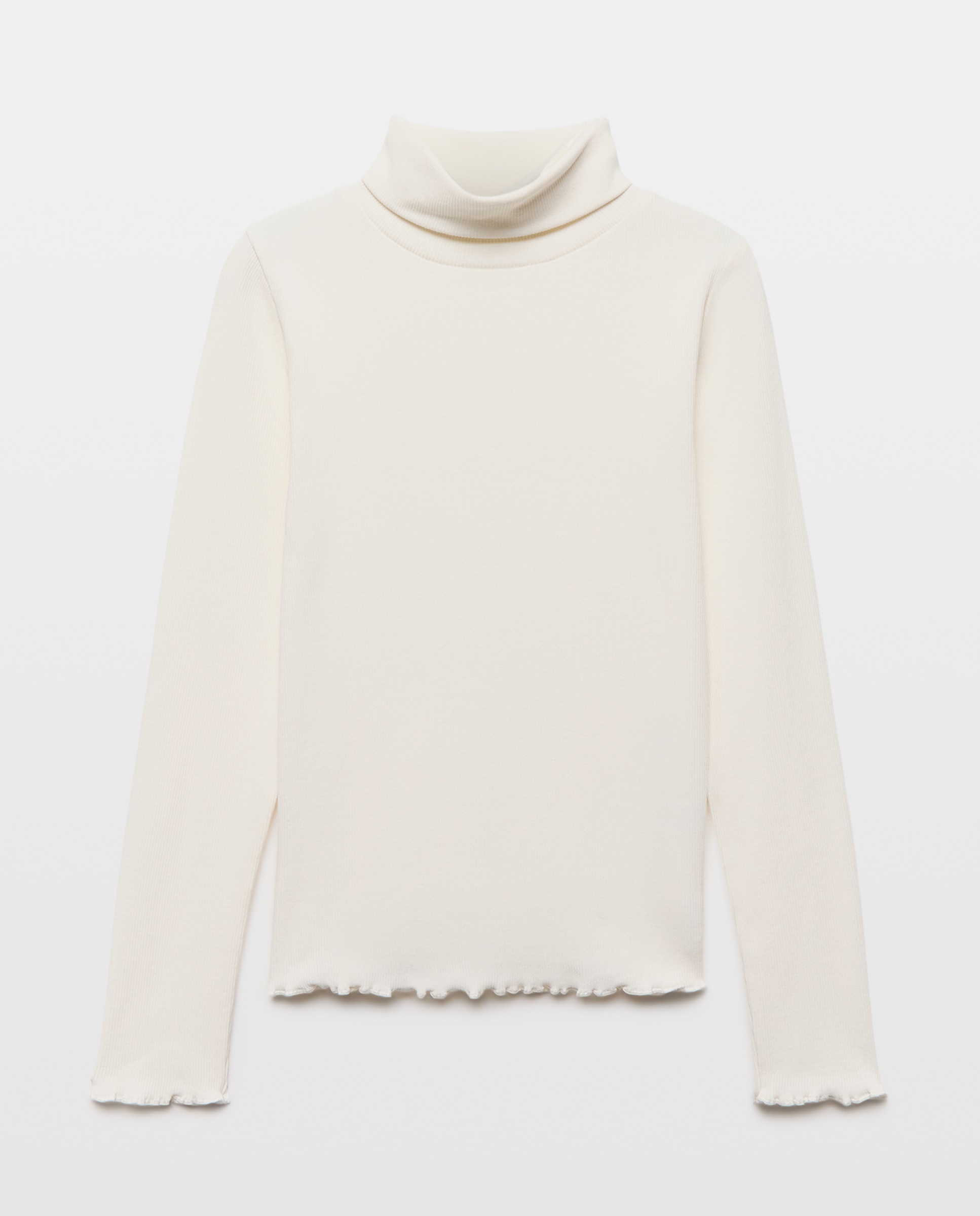 Camiseta lisa manga larga cuello vuelto de niña - Kids El Corte Inglés - 120 Crudo 120 Crudo-1