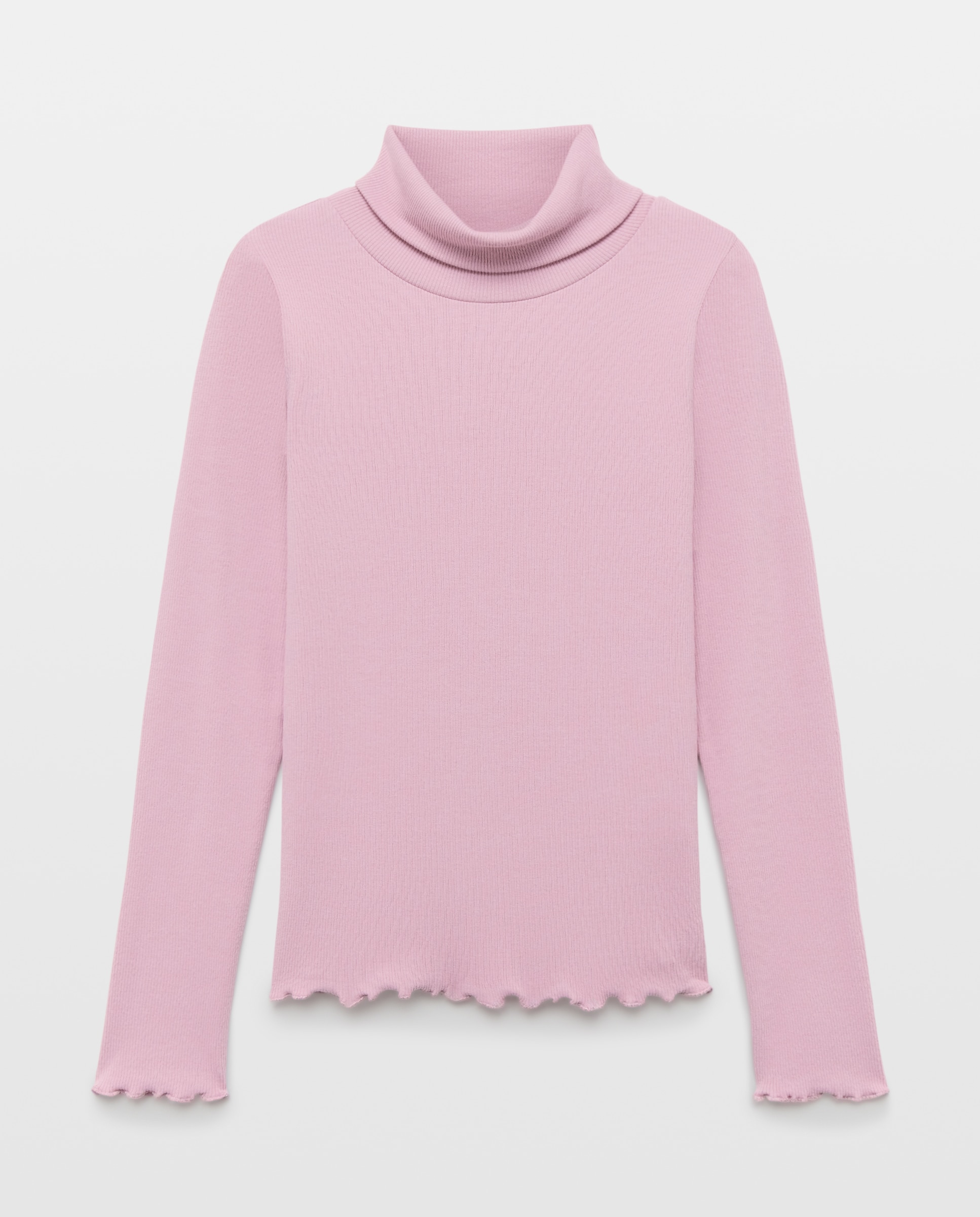 Camiseta lisa manga larga cuello vuelto de niña - Kids El Corte Inglés - 282 Malva 282 Malva-1