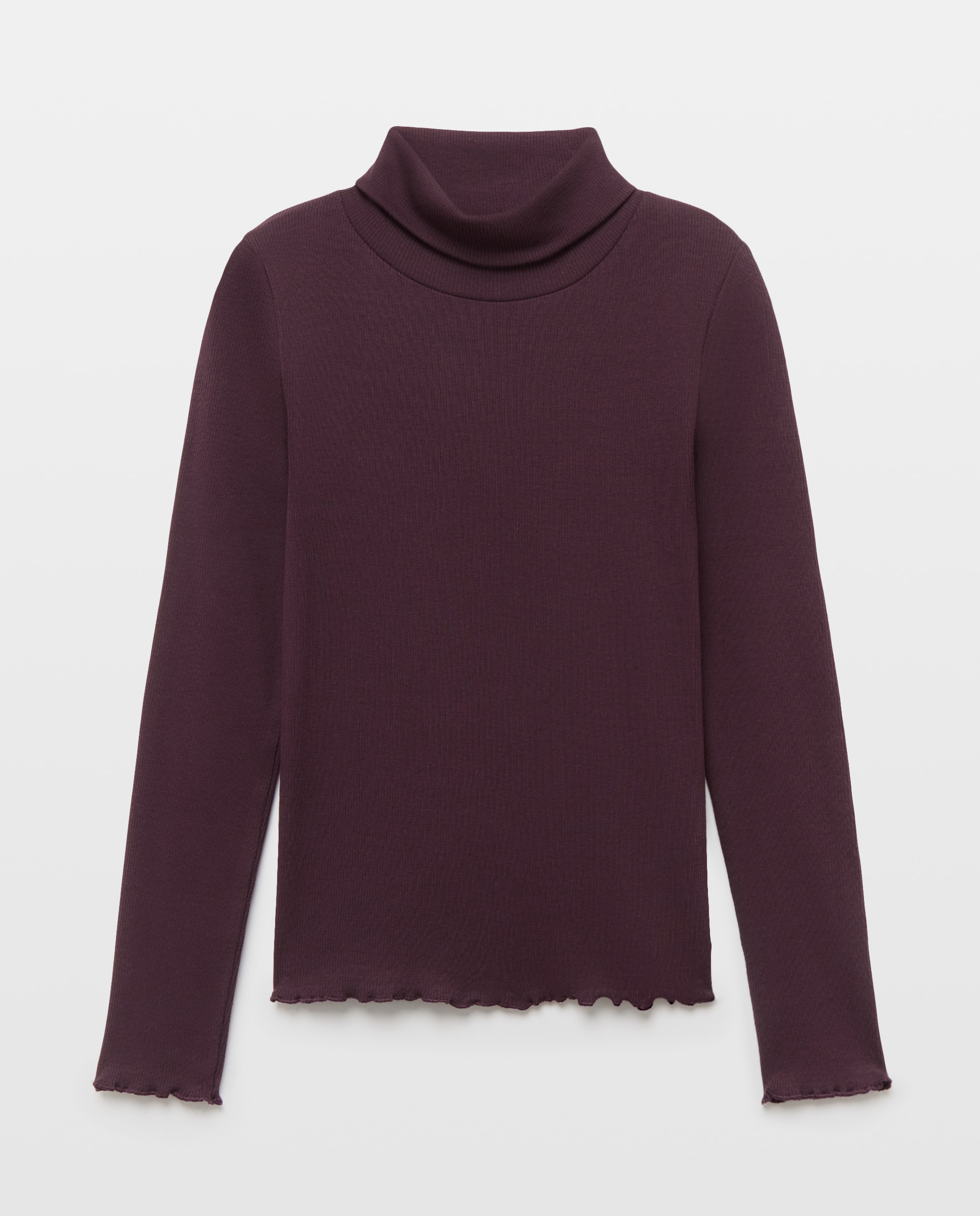 Camiseta lisa manga larga cuello vuelto de niña - Kids El Corte Inglés - Burdeos Burdeos-4