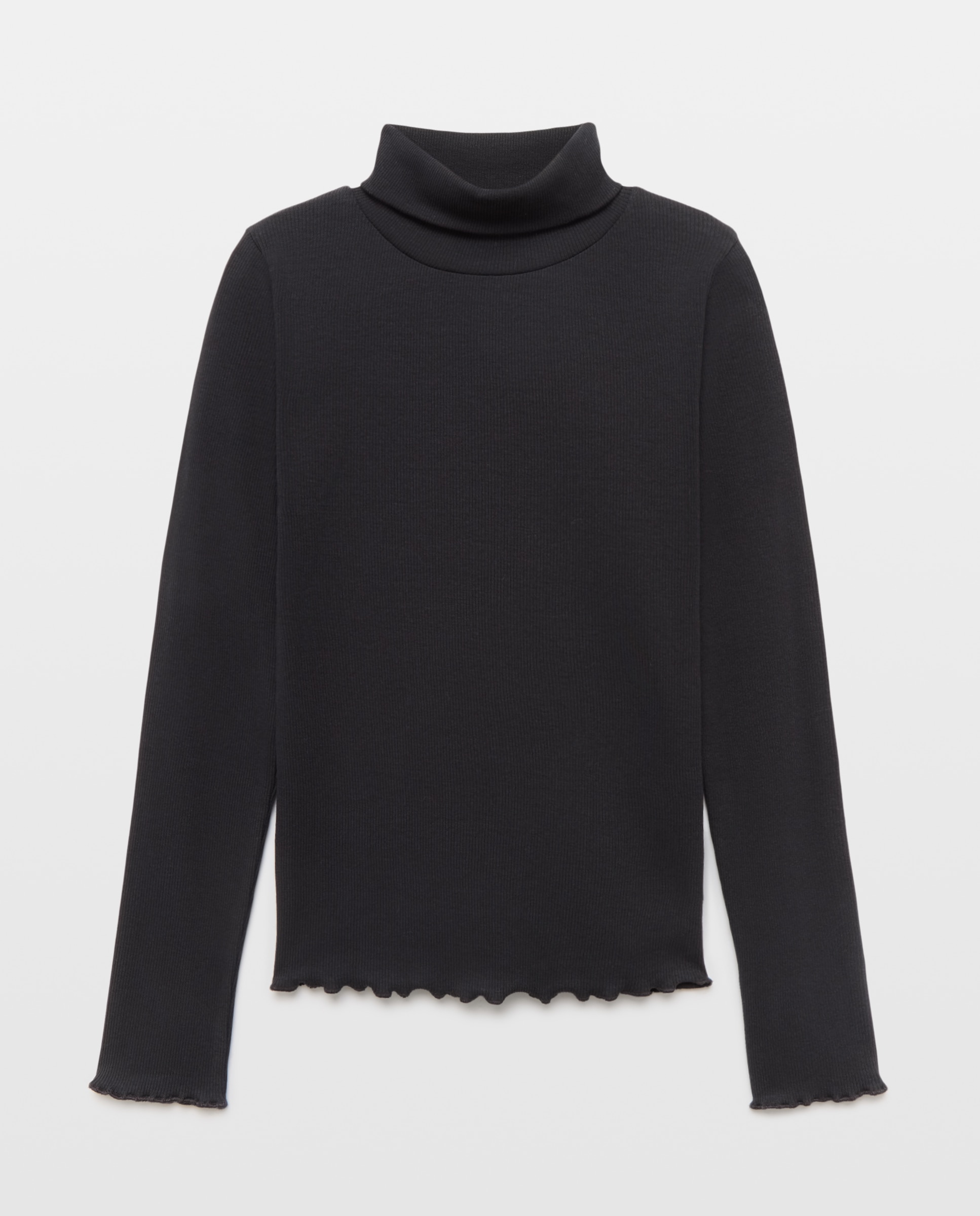 Camiseta lisa manga larga cuello vuelto de niña - Kids El Corte Inglés - Negro Negro-4