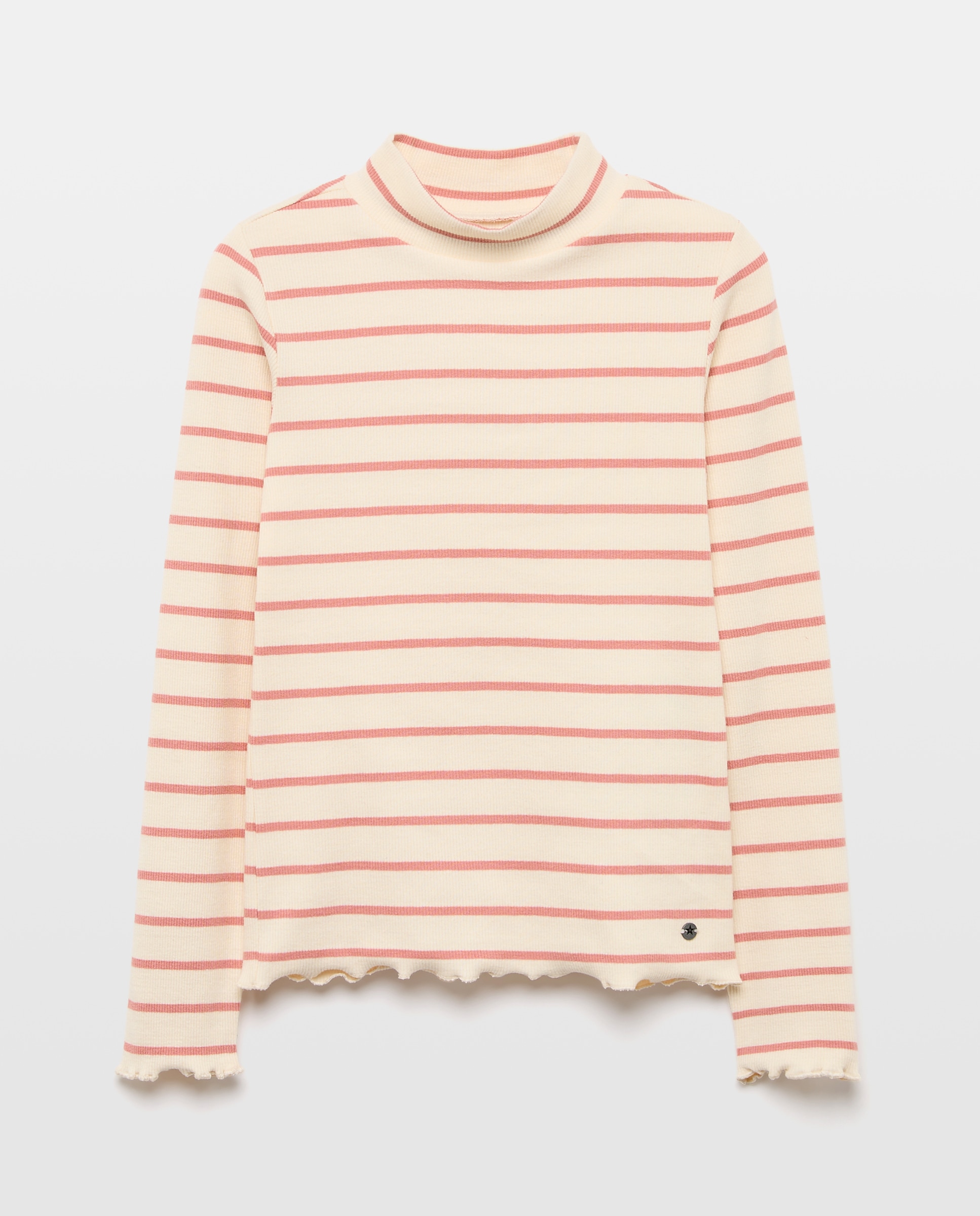 Camiseta cuello perkins rayas de niña - Kids El Corte Inglés - Rosa Rosa-1