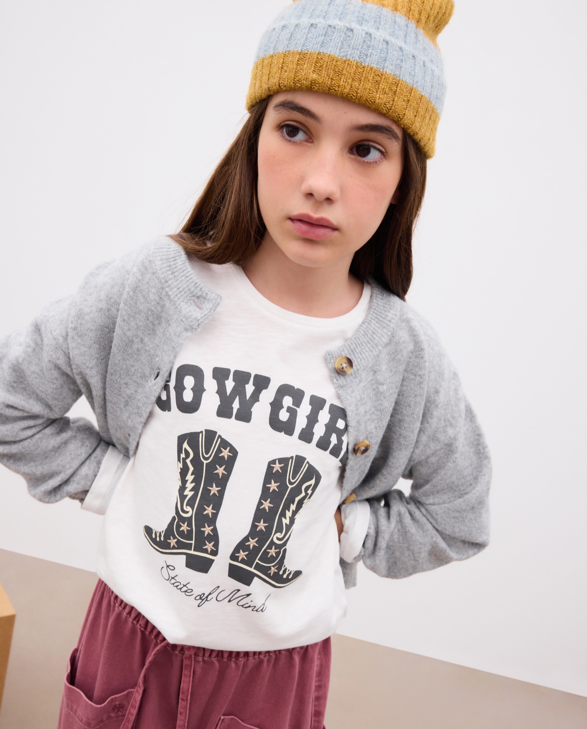 Camiseta manga larga print posicional con bordados lurex de niña - Kids El Corte Inglés - Blanco Blanco-2