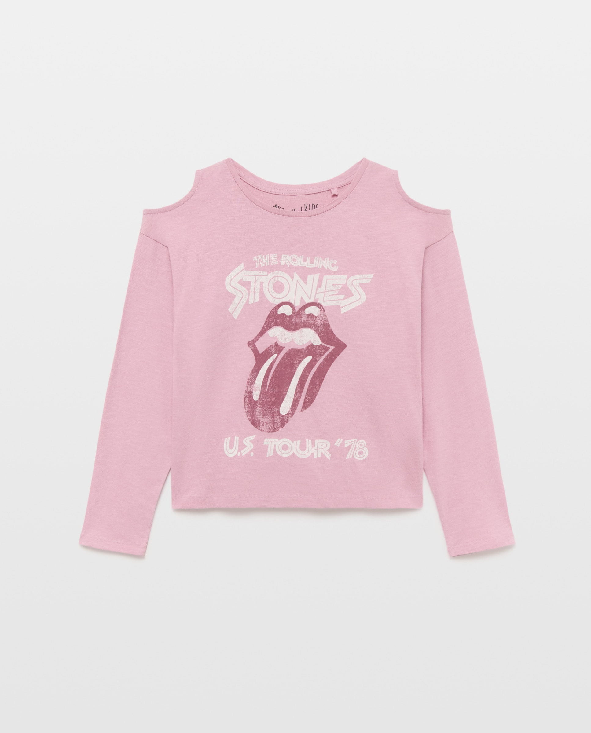 Imagem 0 de Camisola de Manga Comprida com Cut Out e Estampado Posicional Rolling Stones Used Effect