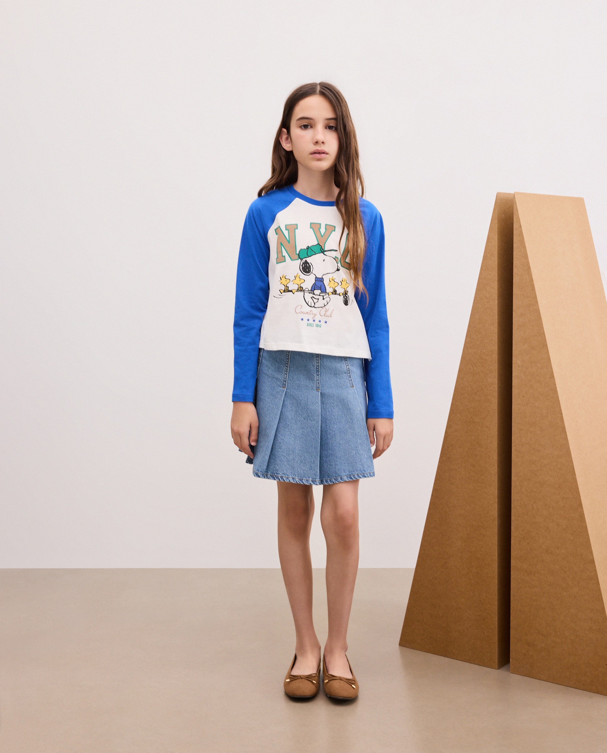Camiseta manga ranglan a contraste print posicional SNOOPY de niña - Kids El Corte Inglés - Multicolor Multicolor-2