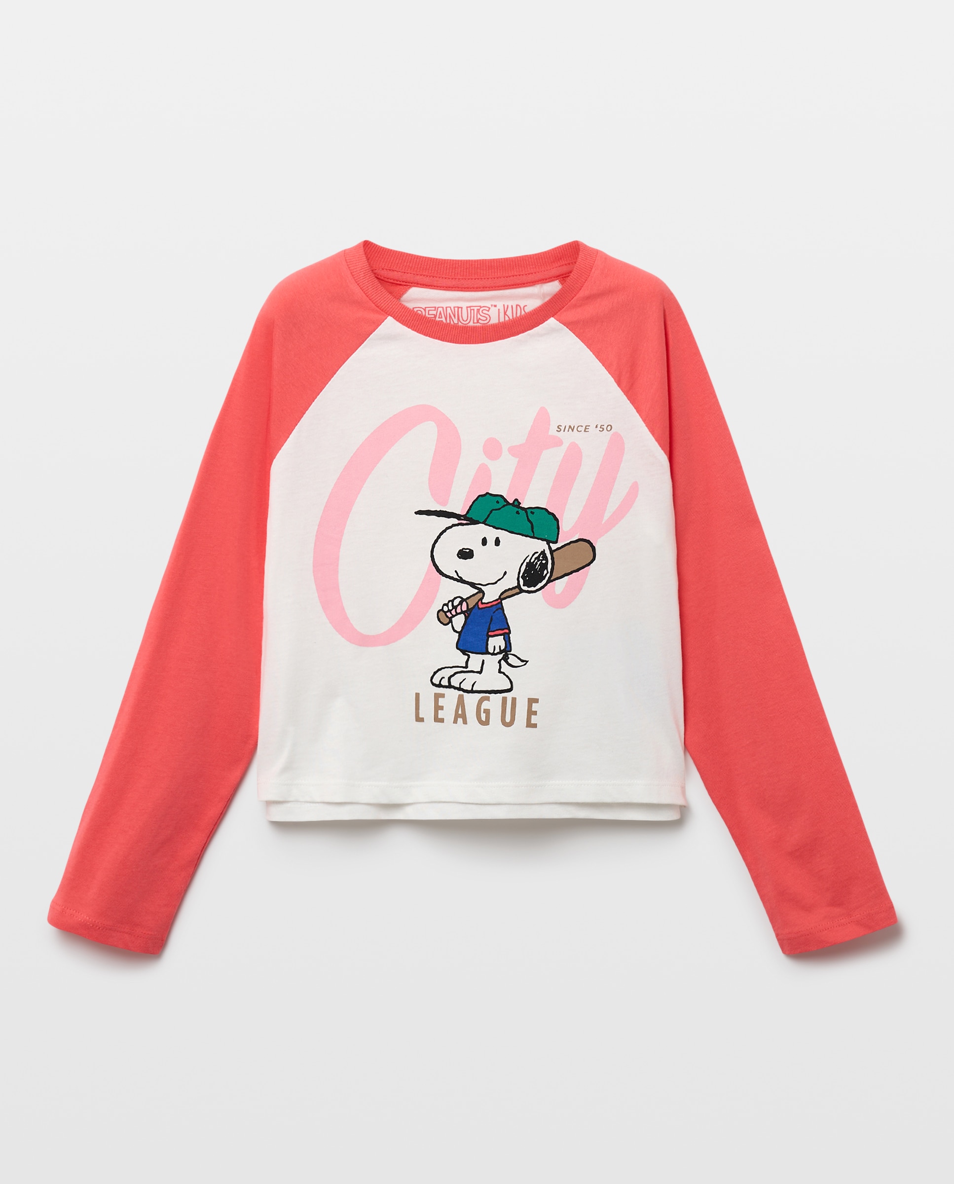 Camiseta manga ranglan a contraste print posicional SNOOPY de niña - Kids El Corte Inglés - Multicolor Multicolor-4