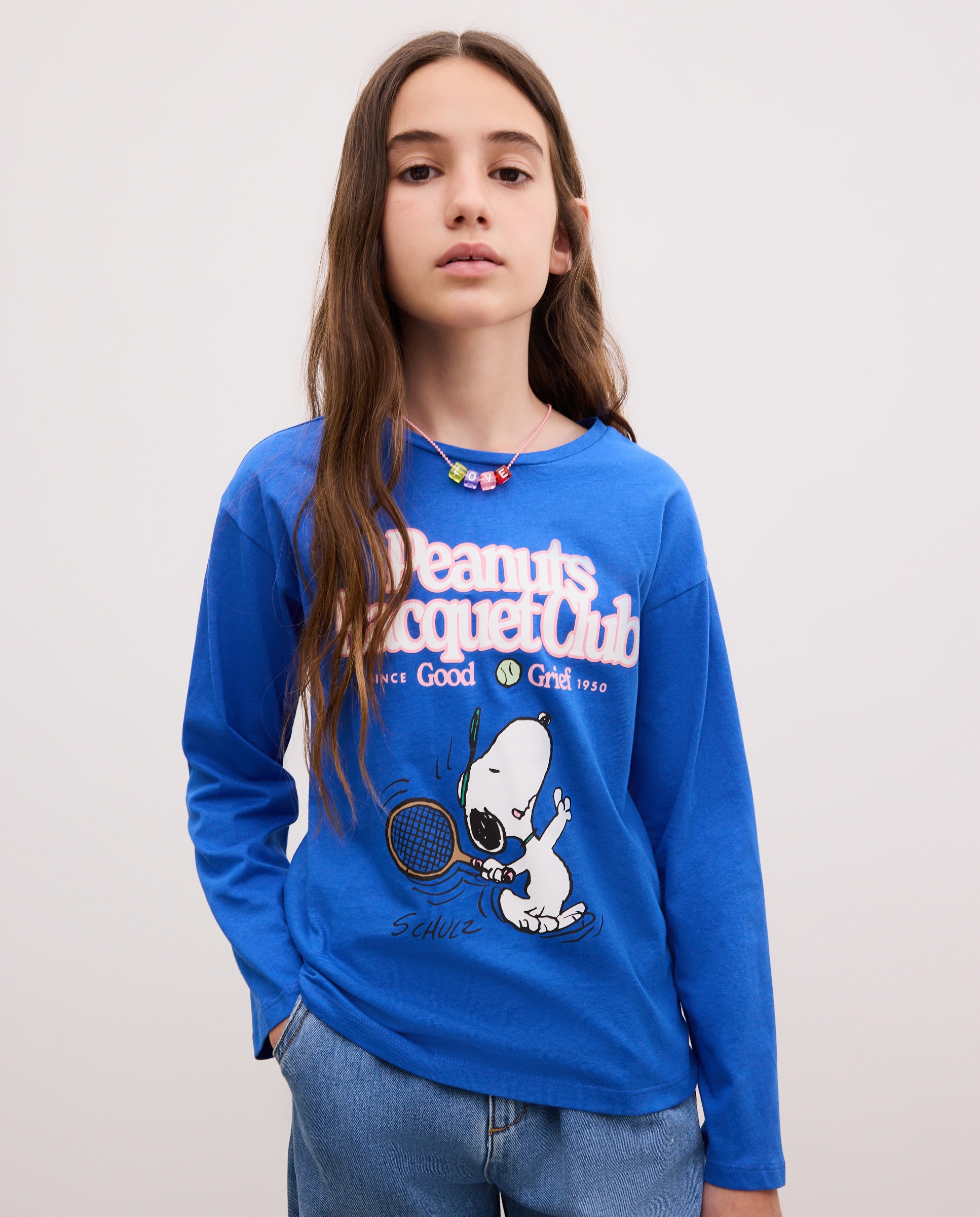 Camiseta manga larga print posicional SNOOPY de niña - Kids El Corte Inglés - Azul marino Azul marino-1
