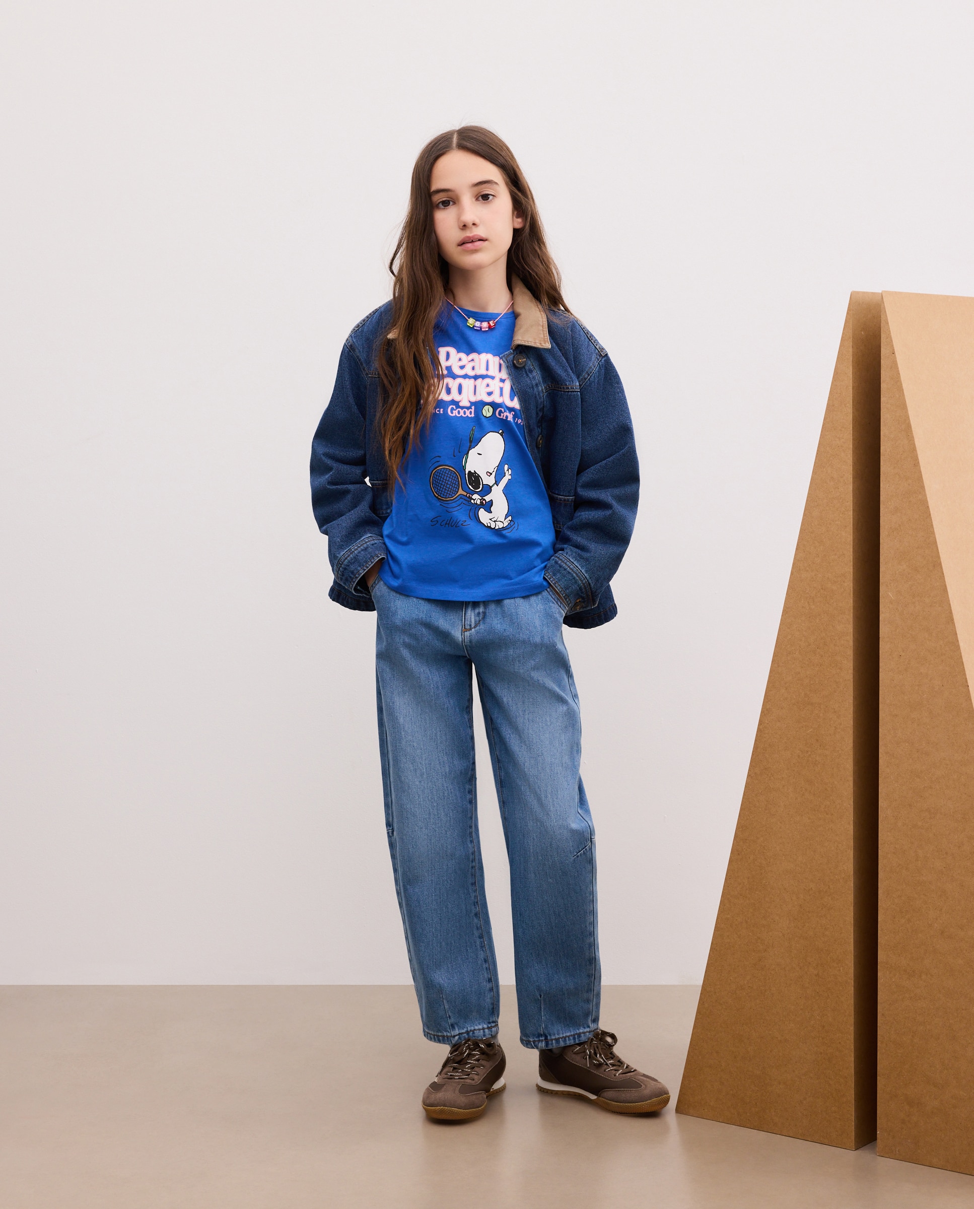 Camiseta manga larga print posicional SNOOPY de niña - Kids El Corte Inglés - Azul marino Azul marino-2