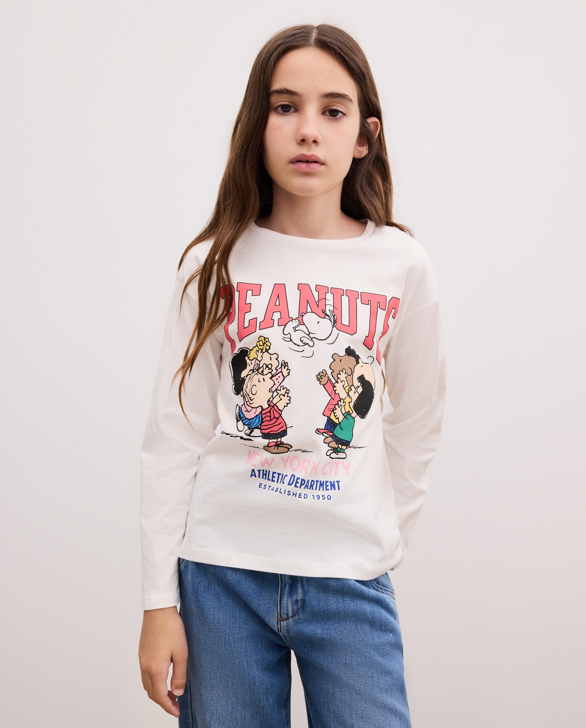 Imagem 0 de Camisola de Manga Comprida com Estampado Posicional Snoopy e Amigos