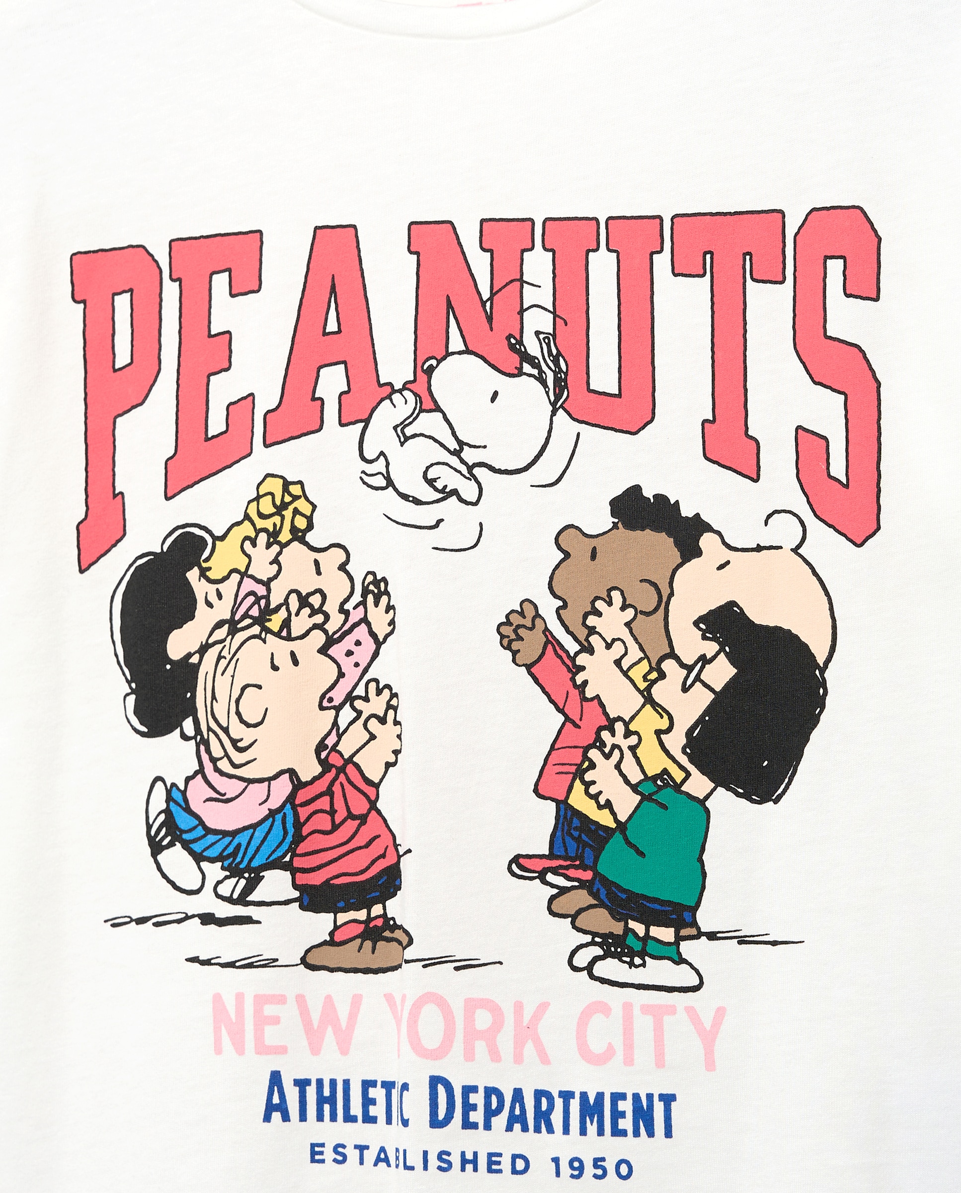 Camisola de Manga Comprida com Estampado Posicional Snoopy e Amigos Kids El Corte Inglés Branco-2