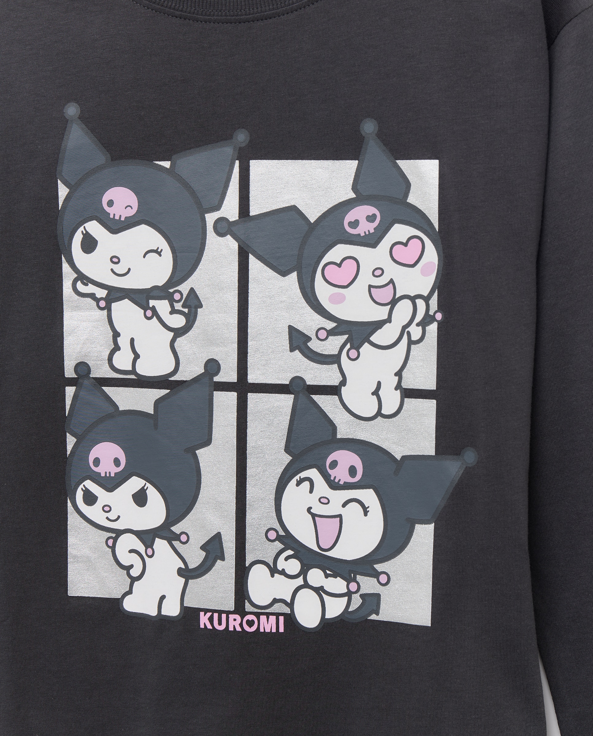 Camiseta manga larga poscional print fantasía 4 KUROMIS en upson de niña - Kids El Corte Inglés - Gris Gris-2