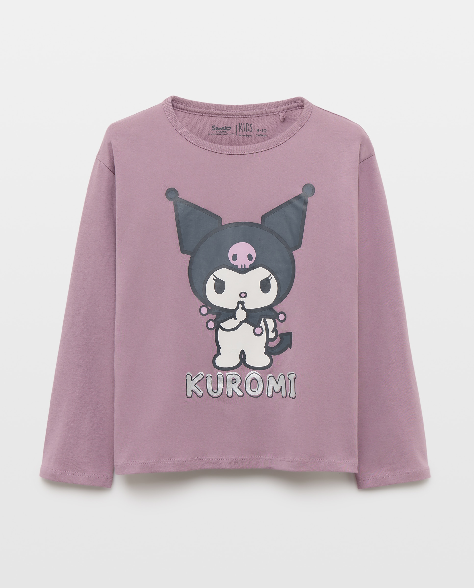 Camiseta manga larga posicinal print KUROMI en upson de niña - Kids El Corte Inglés - Rosa Rosa-1