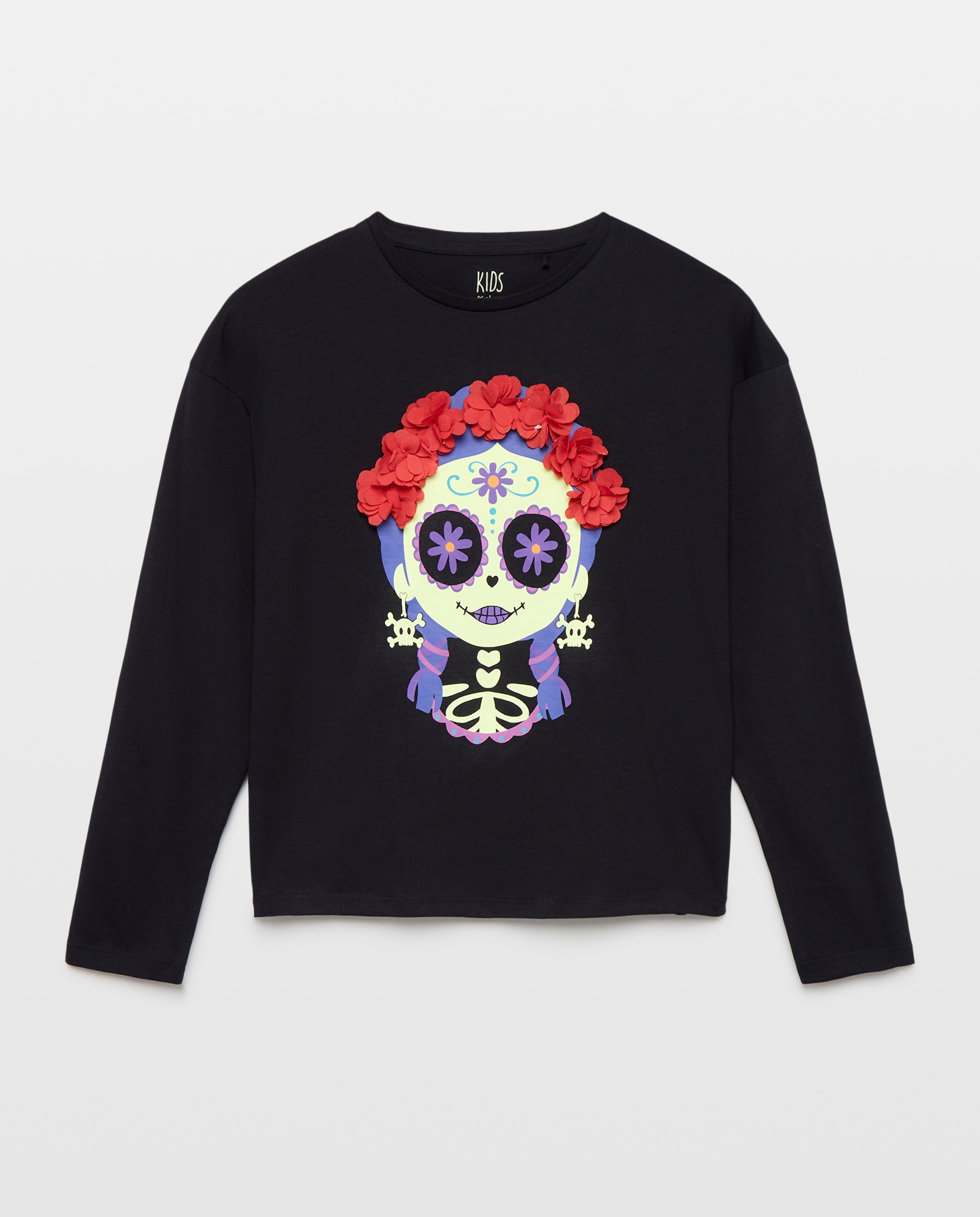 Imagem 0 de Camisola de Manga Comprida com Fantasia Halloween Glow in The Dark e Pétalas