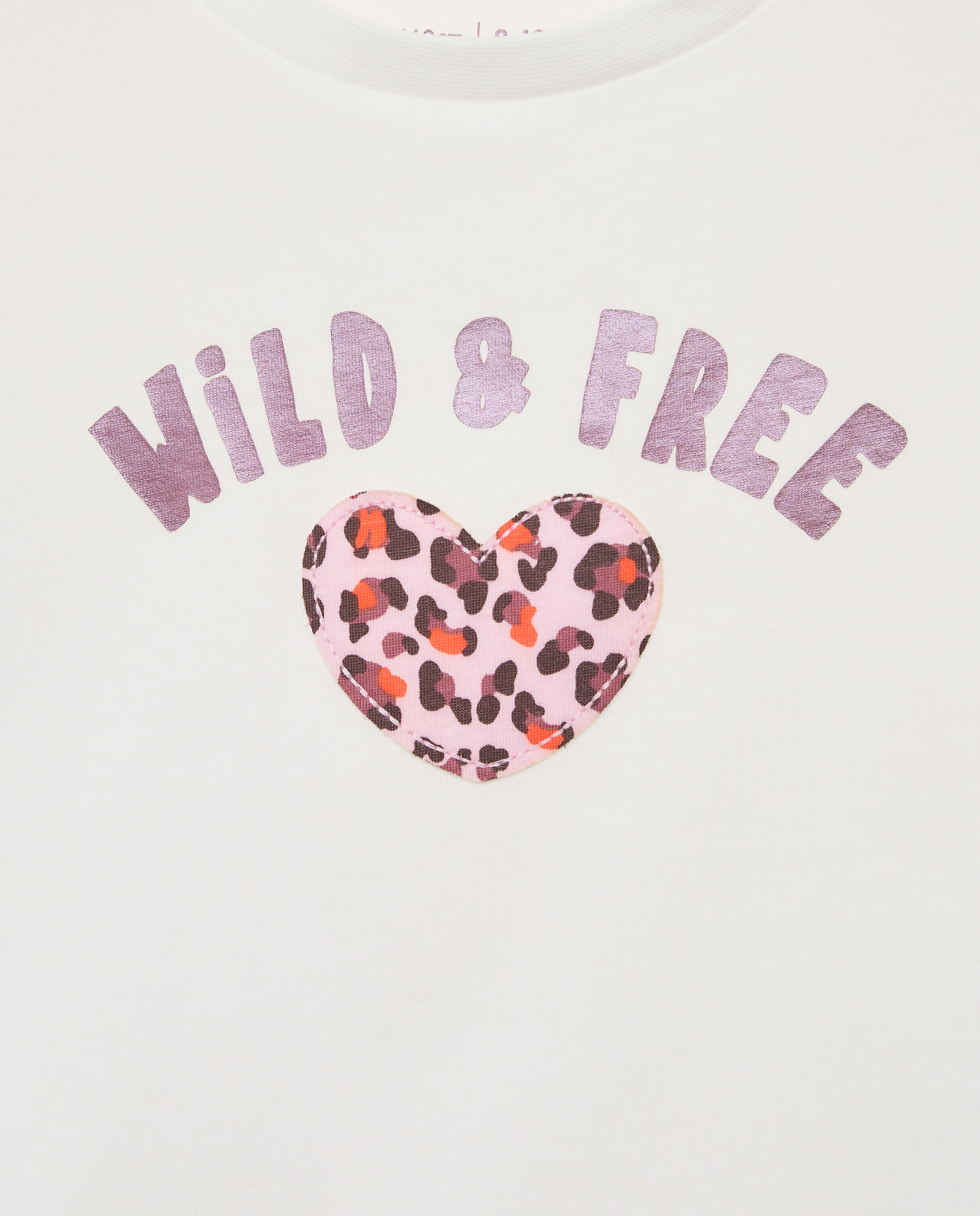 Camisola de Manga Comprida Franzida nos Lados com Patch Posicional "Coração P.Animal" Branco-2