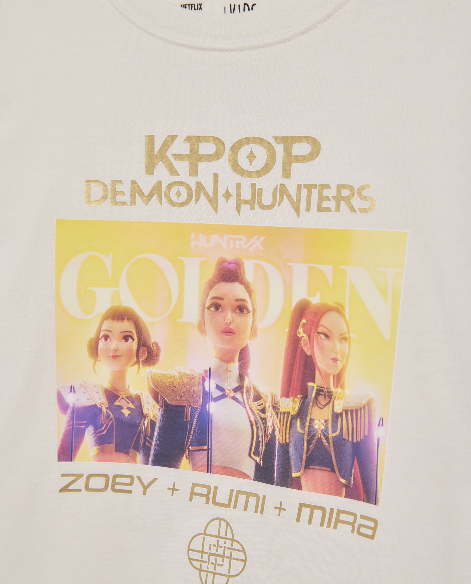 Camisola de Manga Comprida com Estampado Posicional Fotográfico de Personagens Golden no Peito Kids El Corte Inglés Branco-6