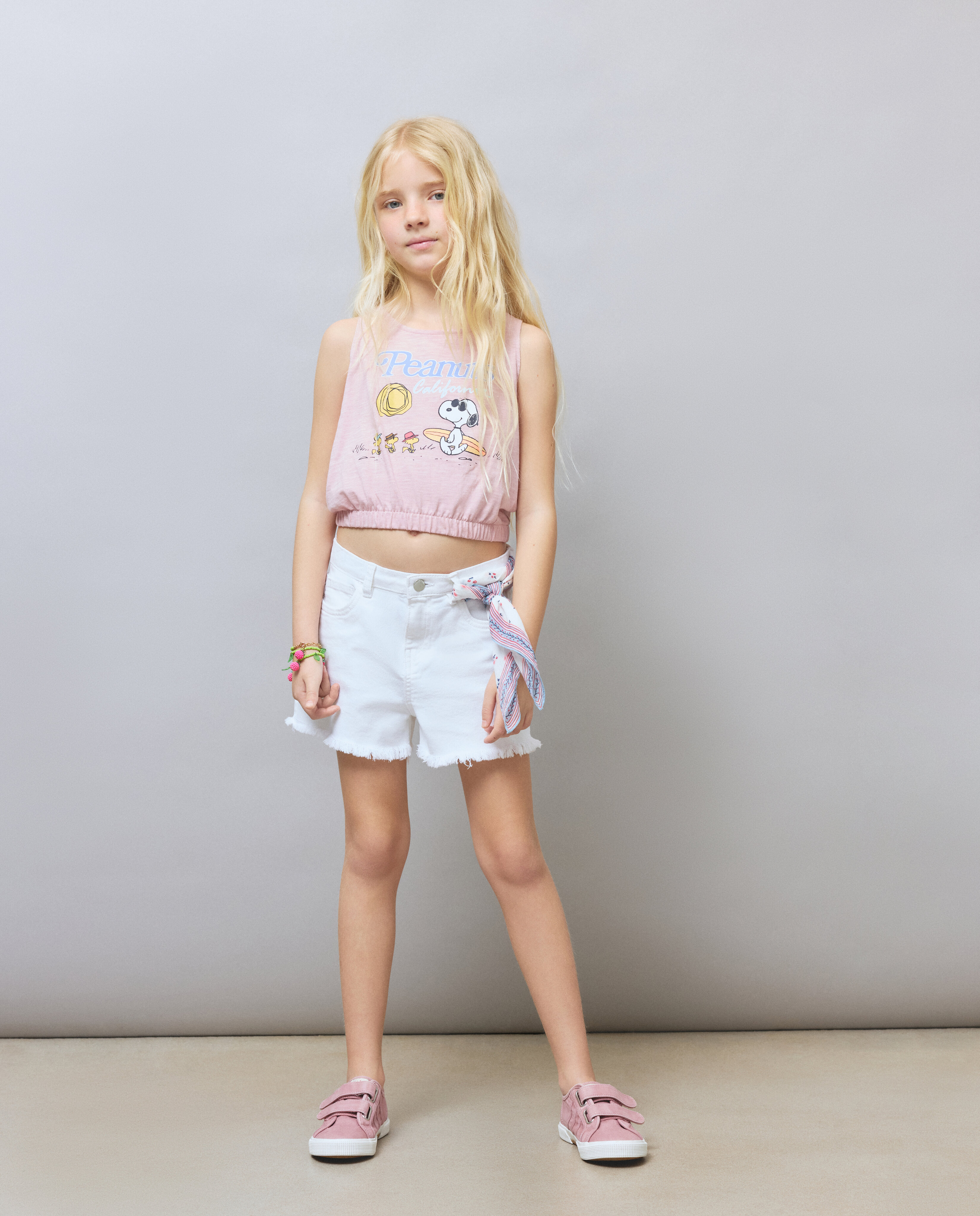 Camiseta de niña con estampado Snoopy de manga corta - Kids El Corte Inglés - Rosa Rosa-2