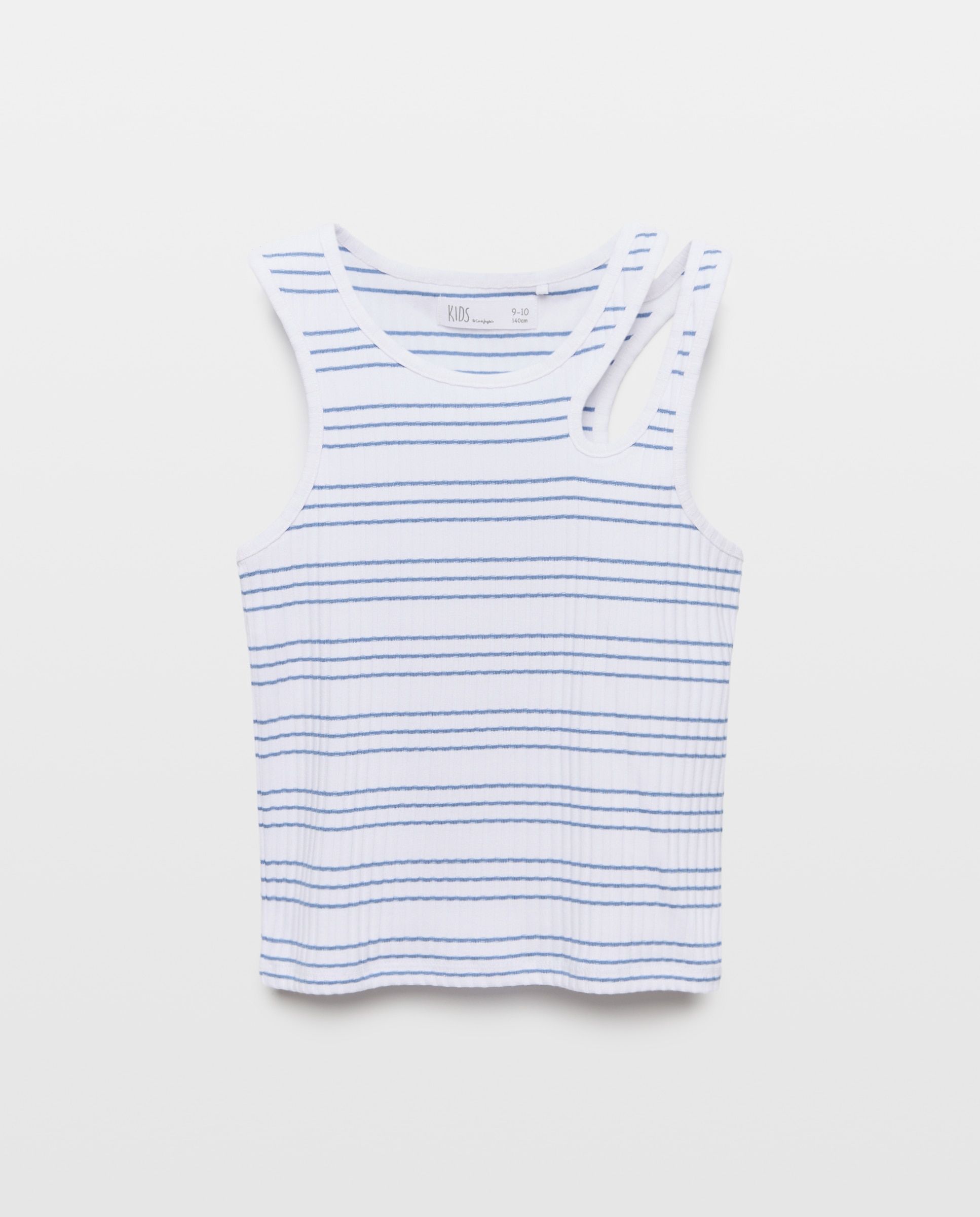 T-shirt de Alças com Fantasia às Riscas Azul-4