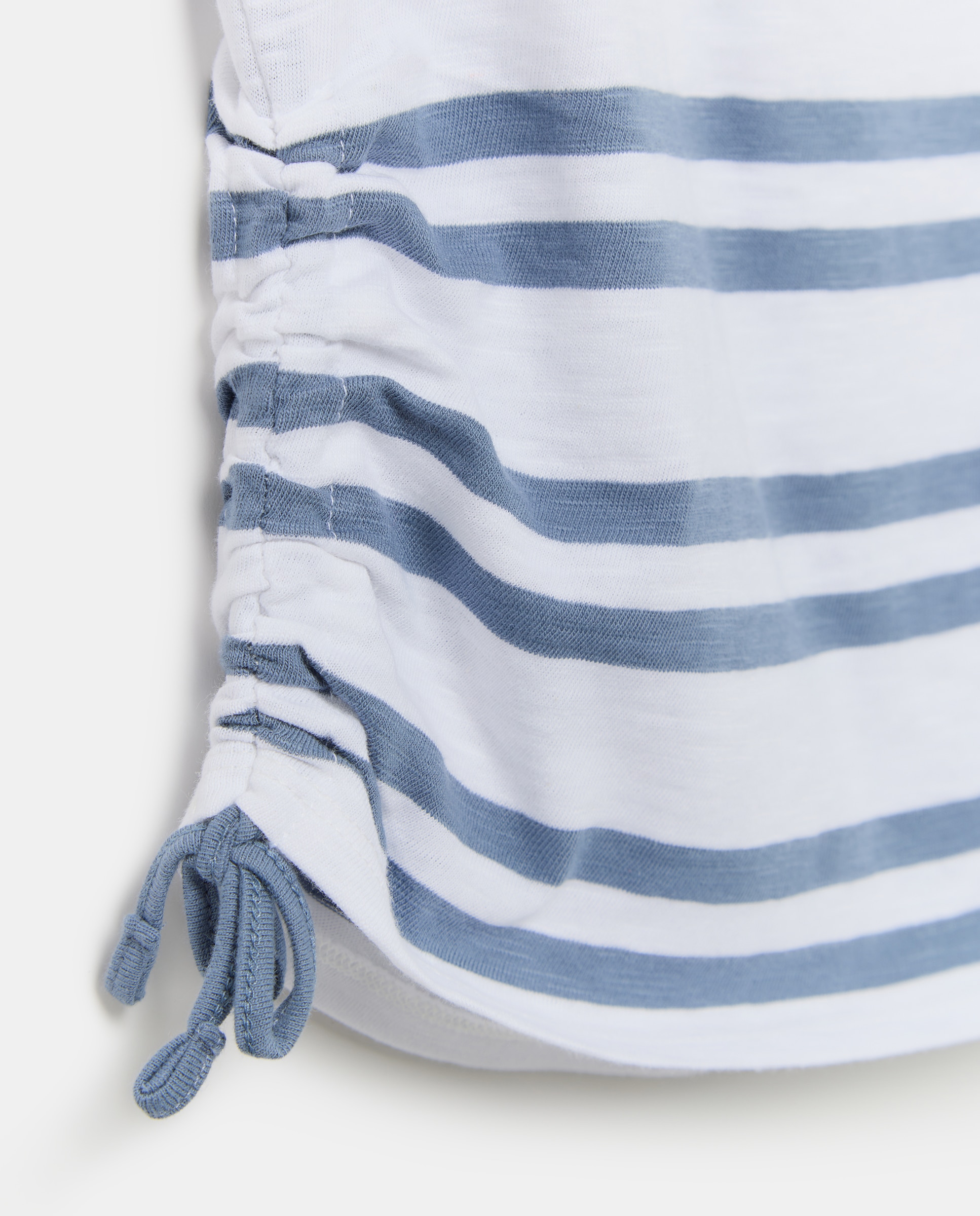 Camiseta sin mangas raya tejida recogida en laterales con cordón de niña - Kids El Corte Inglés - Blanco Blanco-5