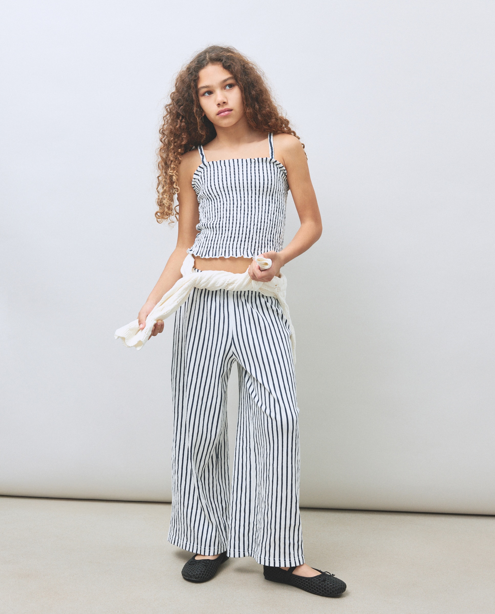 Conjunto Comprido às Riscas Azul-1