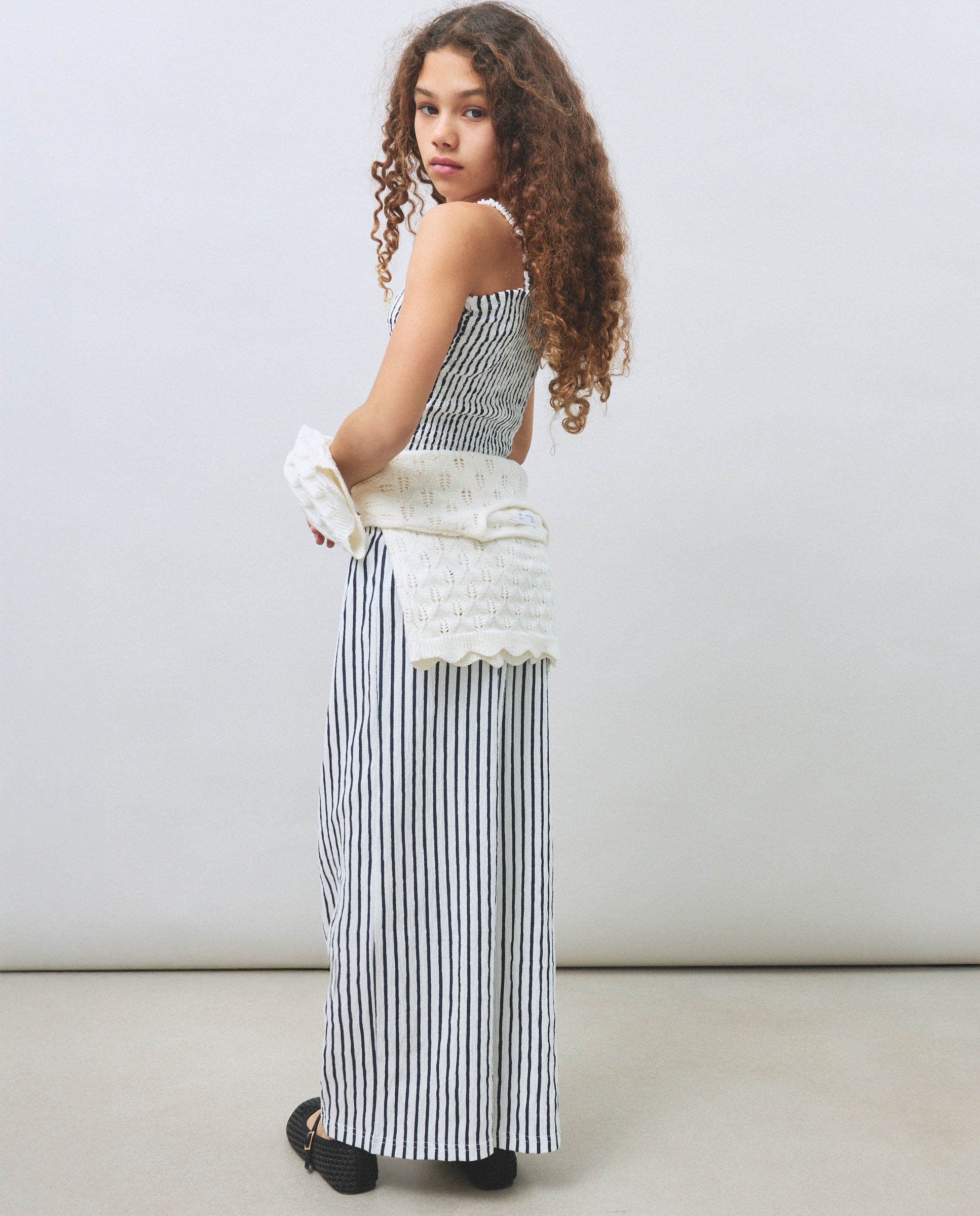 Conjunto Comprido às Riscas Azul-3