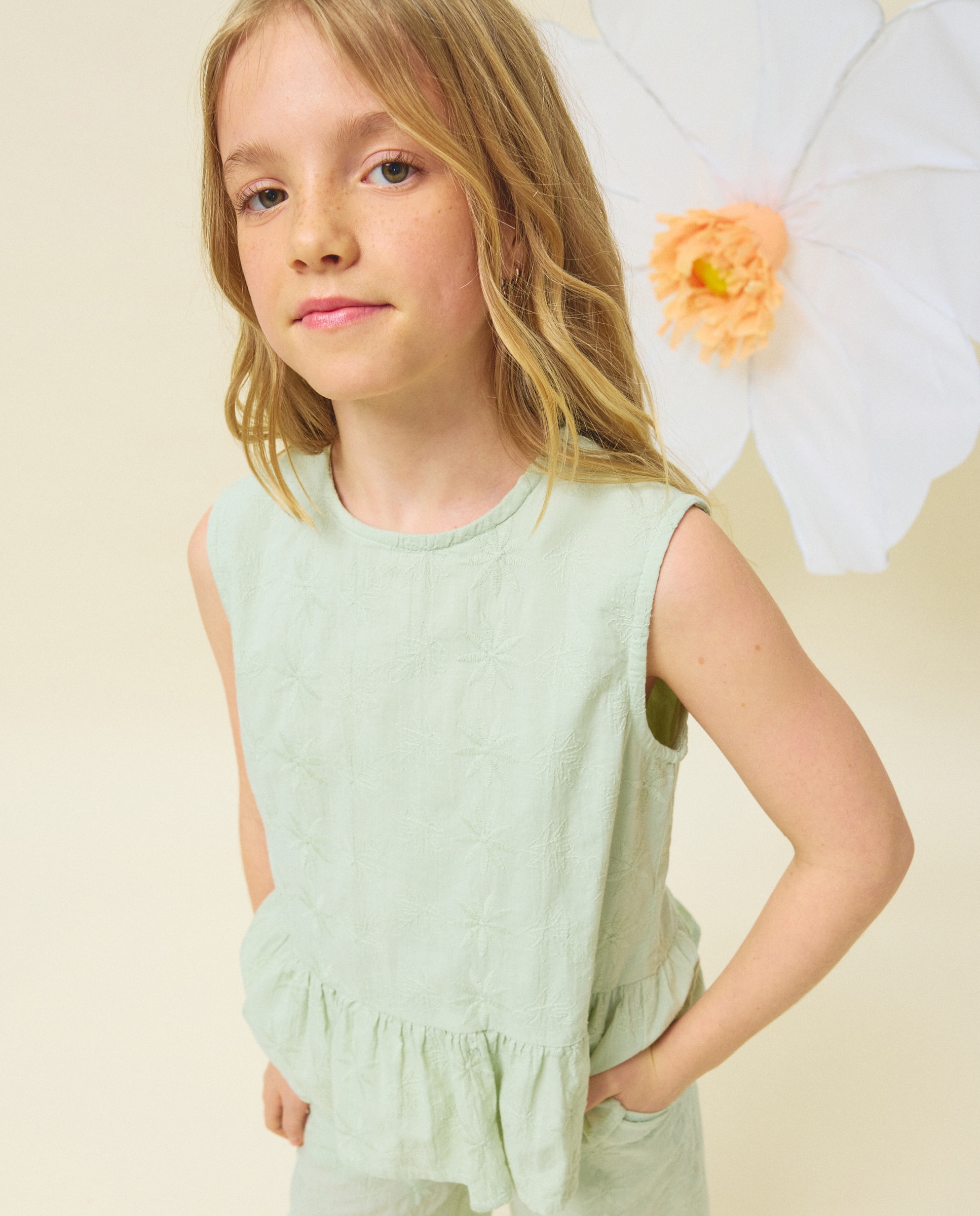 Conjunto Comprido com Folho e Peplum 510 Verde Claro-2